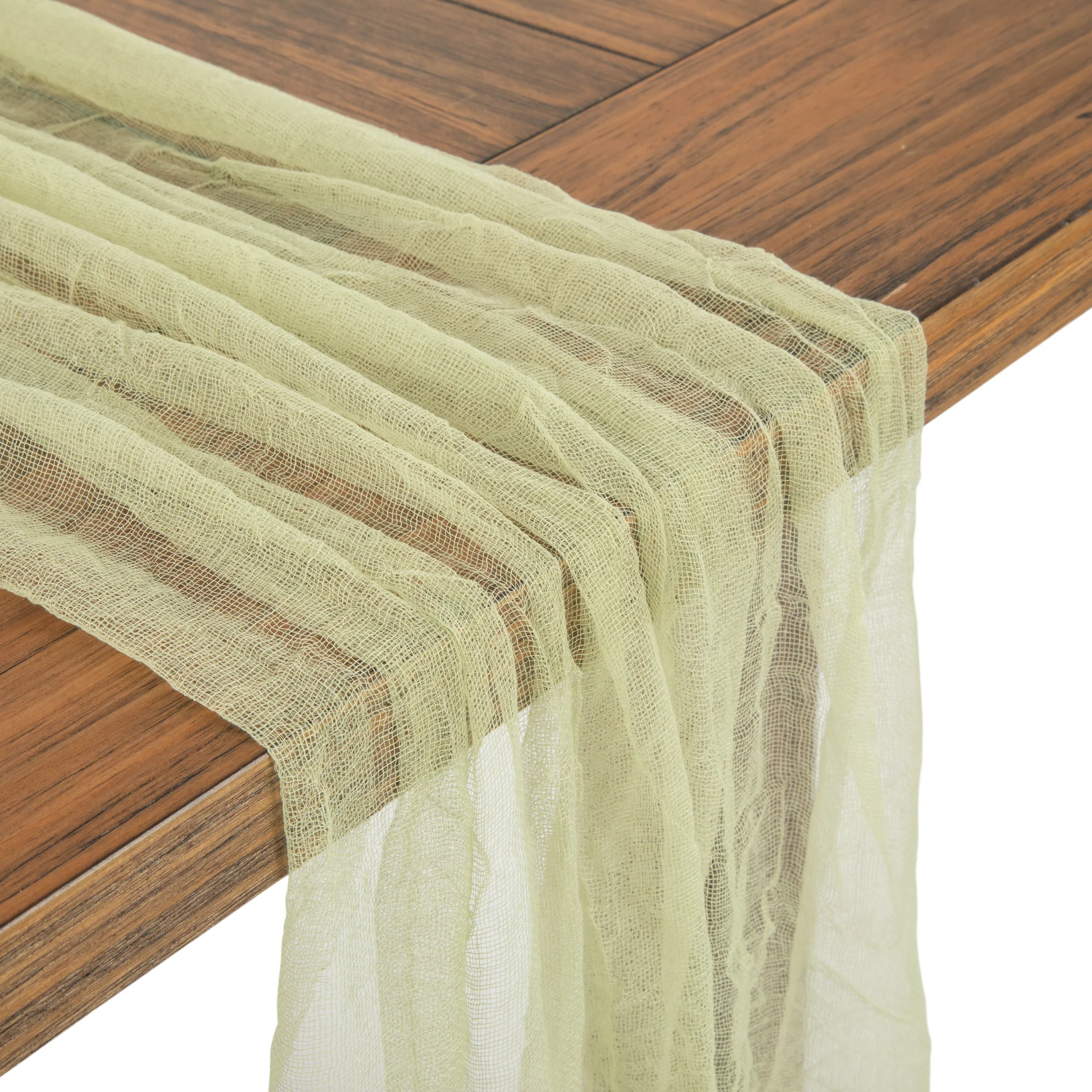 Cheesecloth Table Runner 25" x 16ft - Sage Green - Image 2
