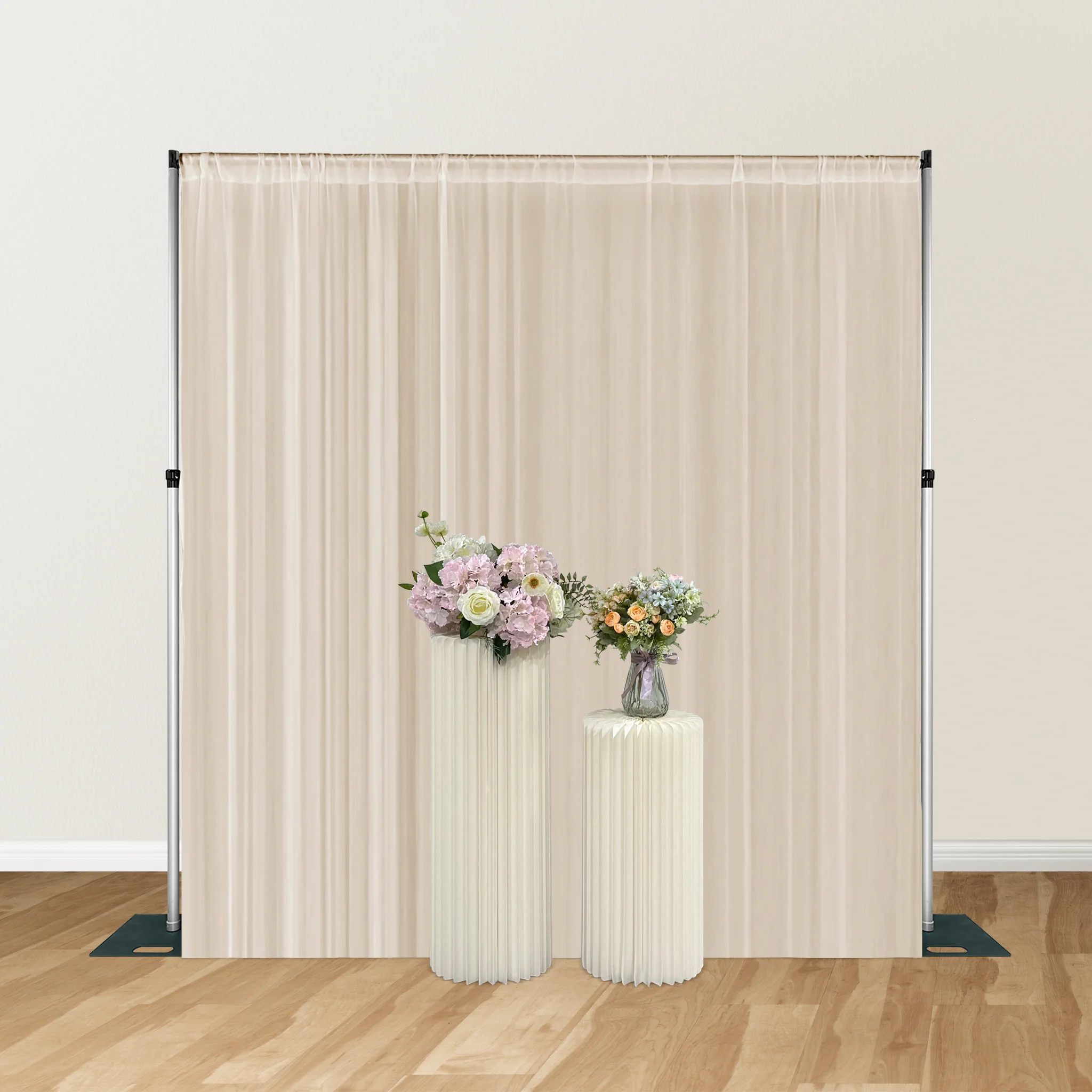 Chiffon Curtain Drape 10ft H x 58" W Panel - Champagne - Image 2