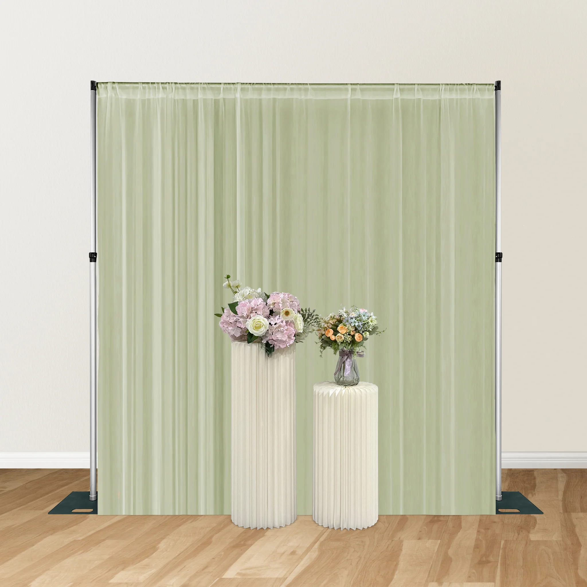 Chiffon Curtain Drape 10ft H x 58" W Panel - Sage Green - Image 3