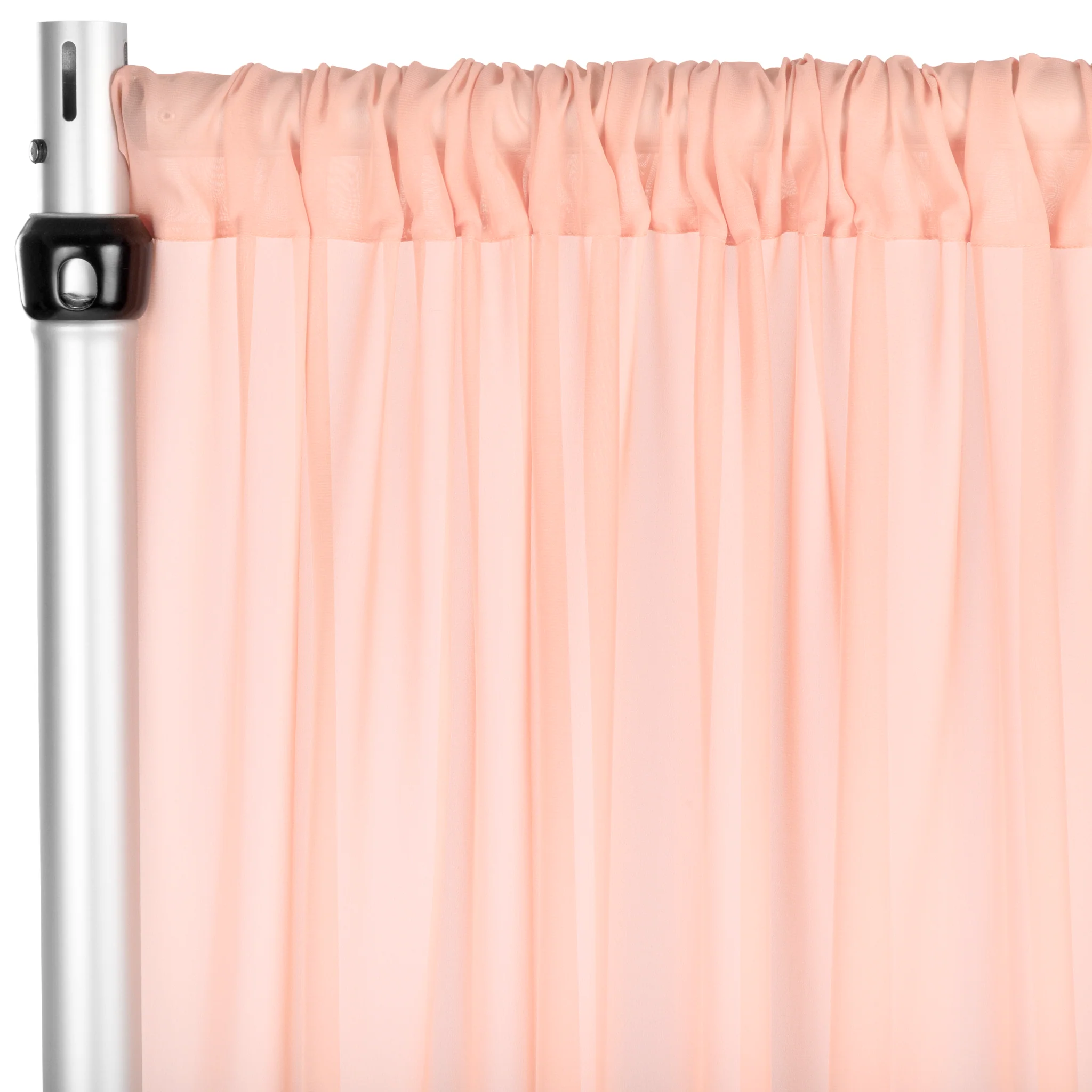 Chiffon Curtain Drape 12ft H x 118" W Panel - Blush/Rose Gold