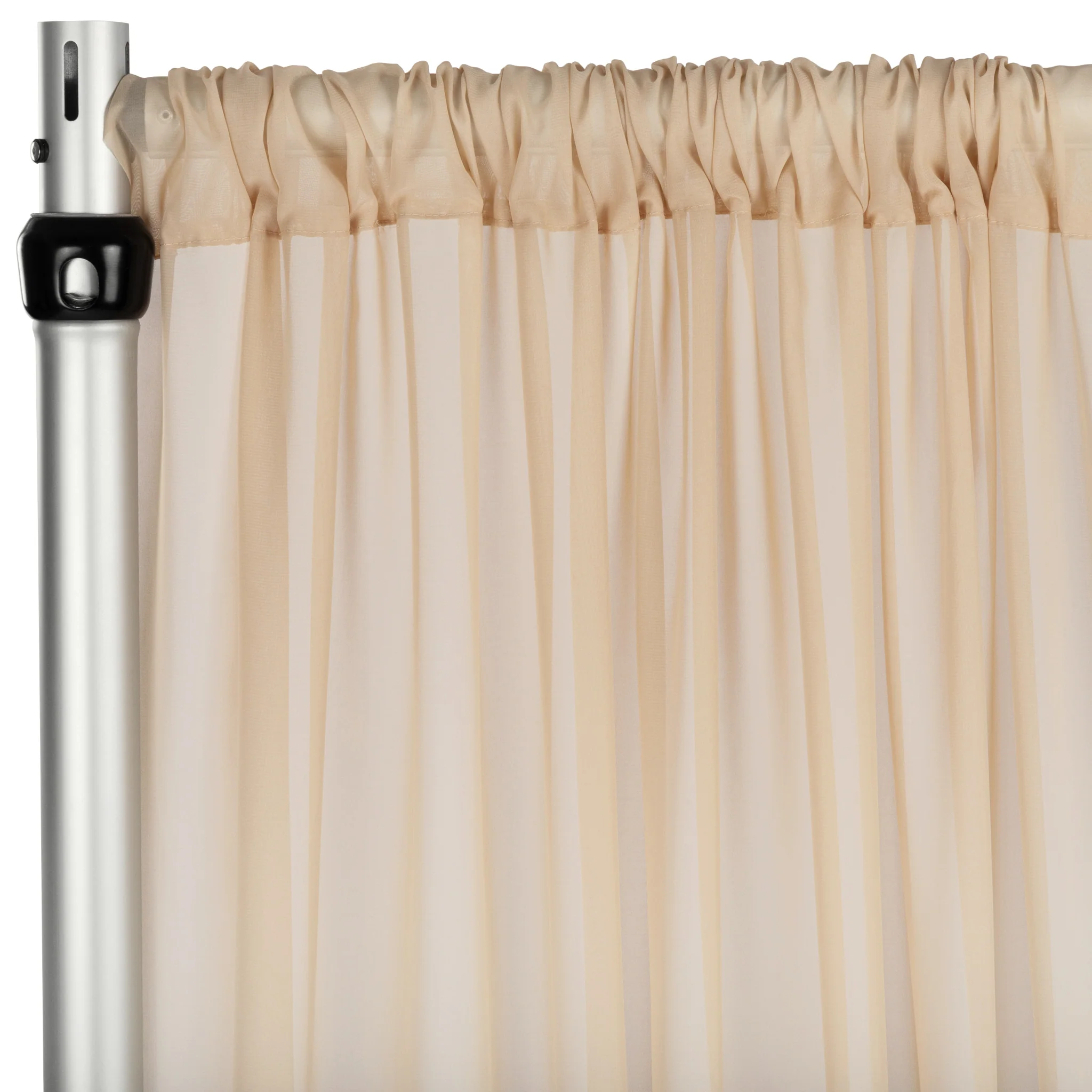 Chiffon Curtain Drape 14ft H x 118" W Panel - Champagne