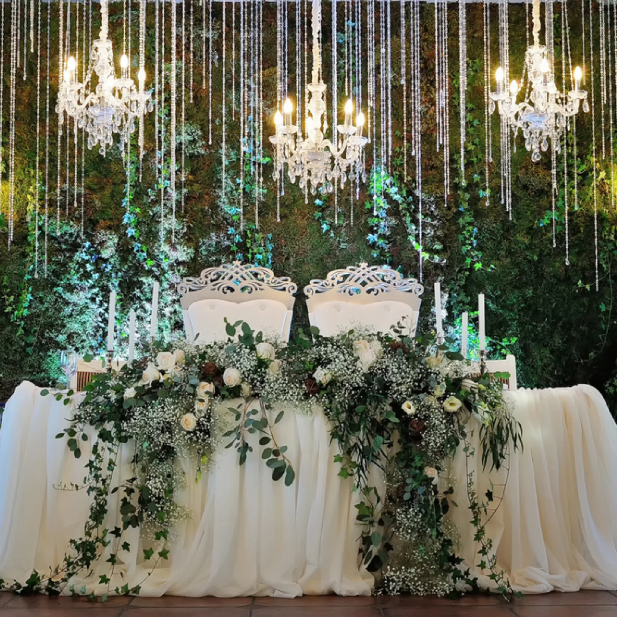 Chiffon Tulle Table Skirt Extra Long 17ft - Ivory - Image 2