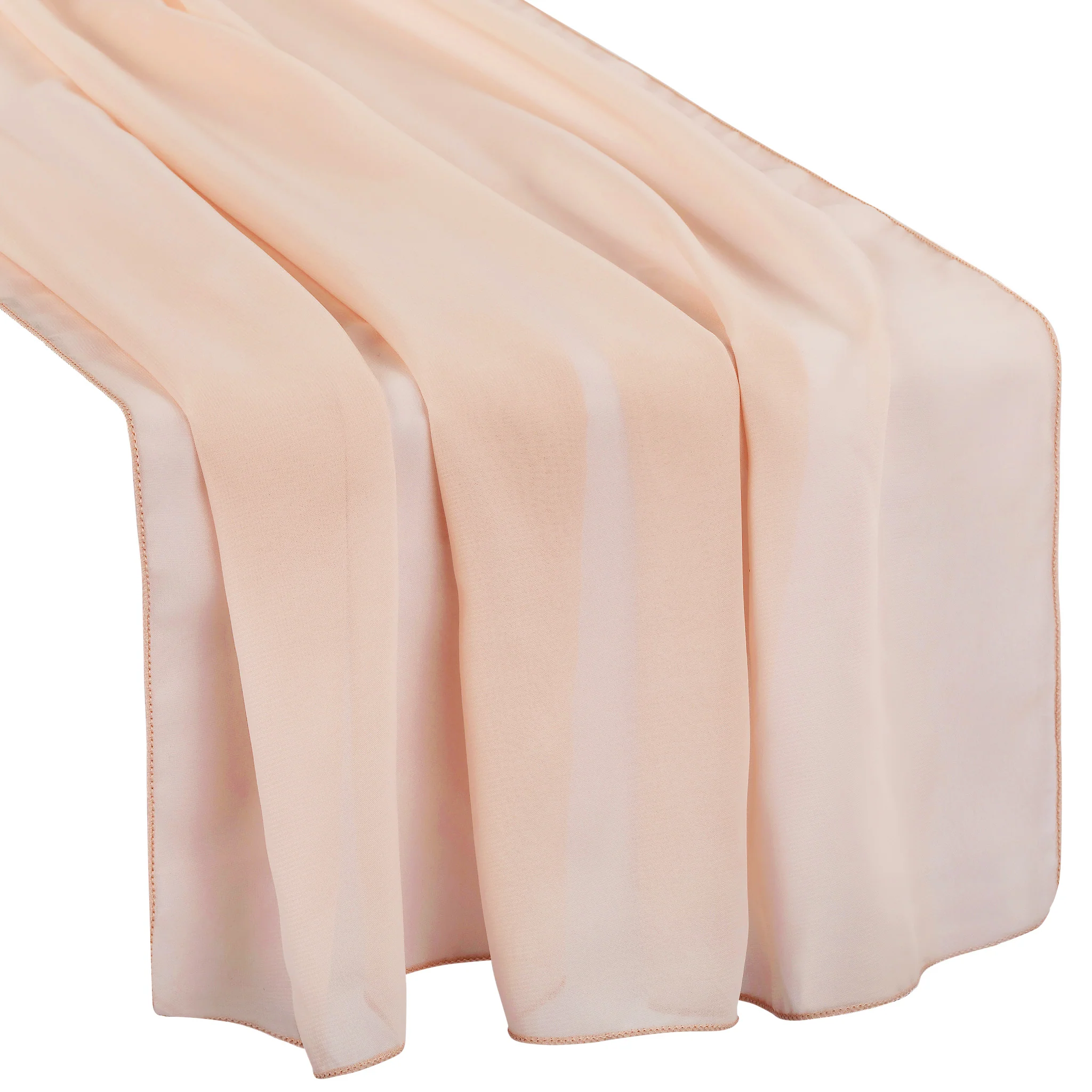 Chiffon Wedding Table Runner 10FT x 27" - Blush - Image 3