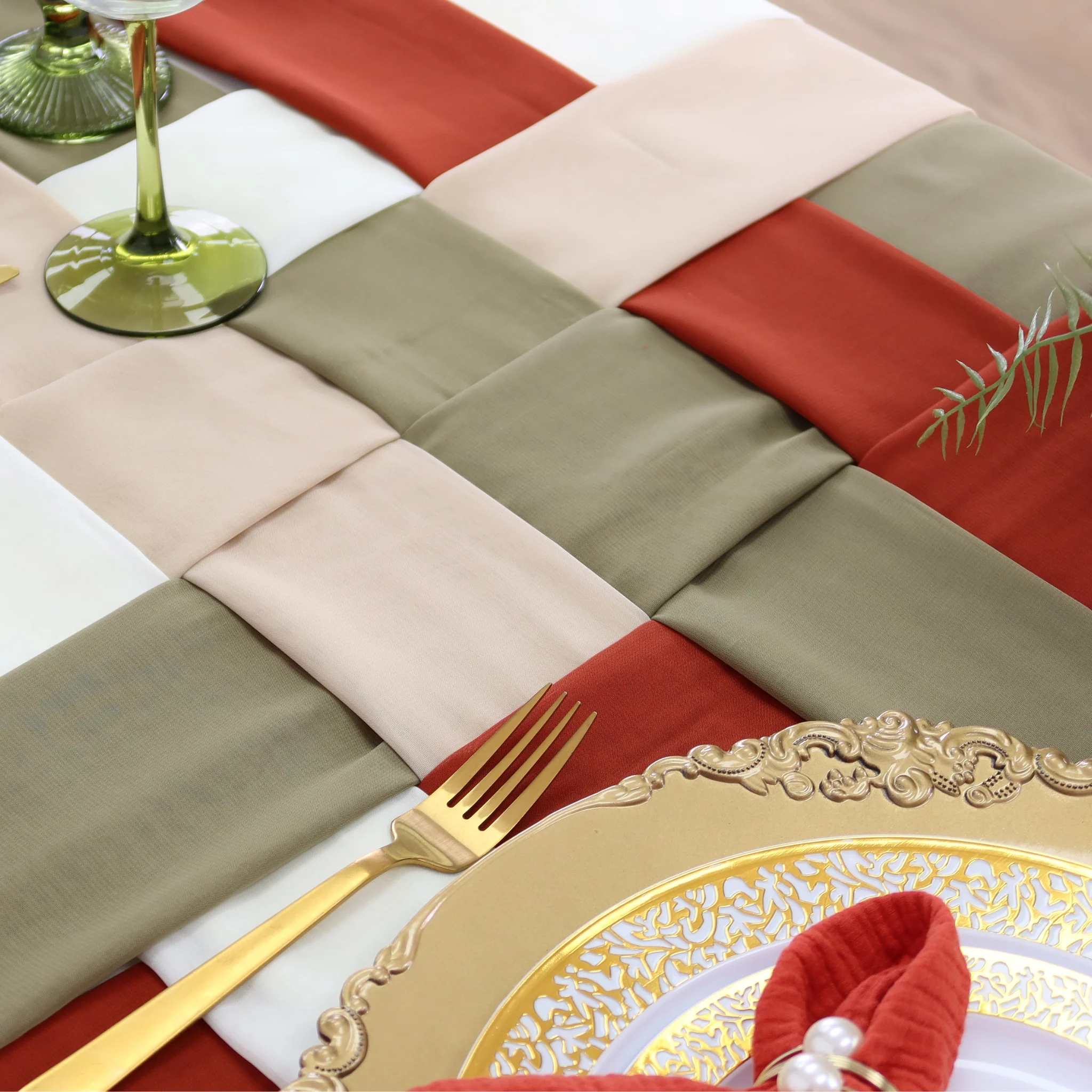 Chiffon Wedding Table Runner 10FT x 27" - Dusty Sage - Image 5