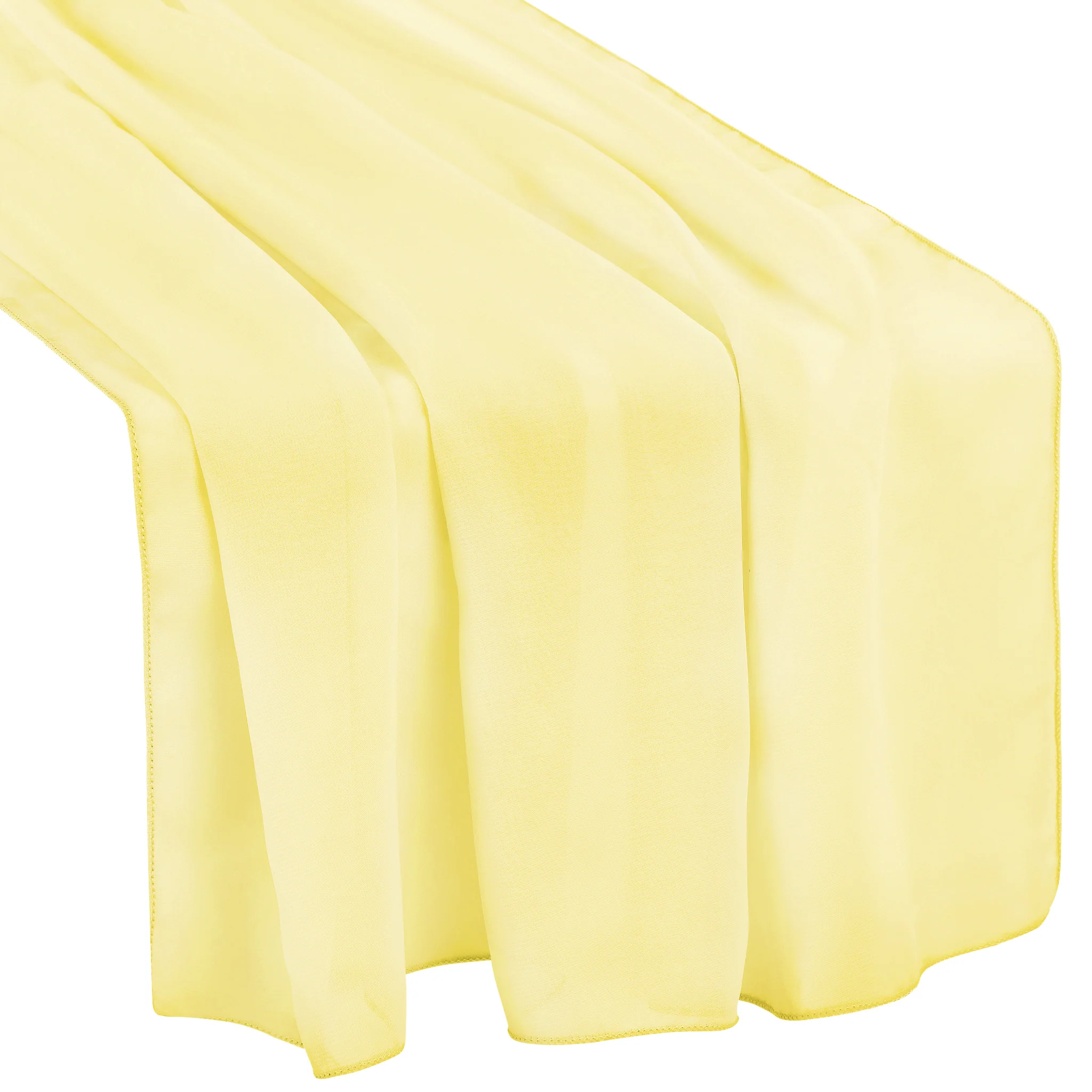 Chiffon Wedding Table Runner 10FT x 27" - Pastel Yellow
