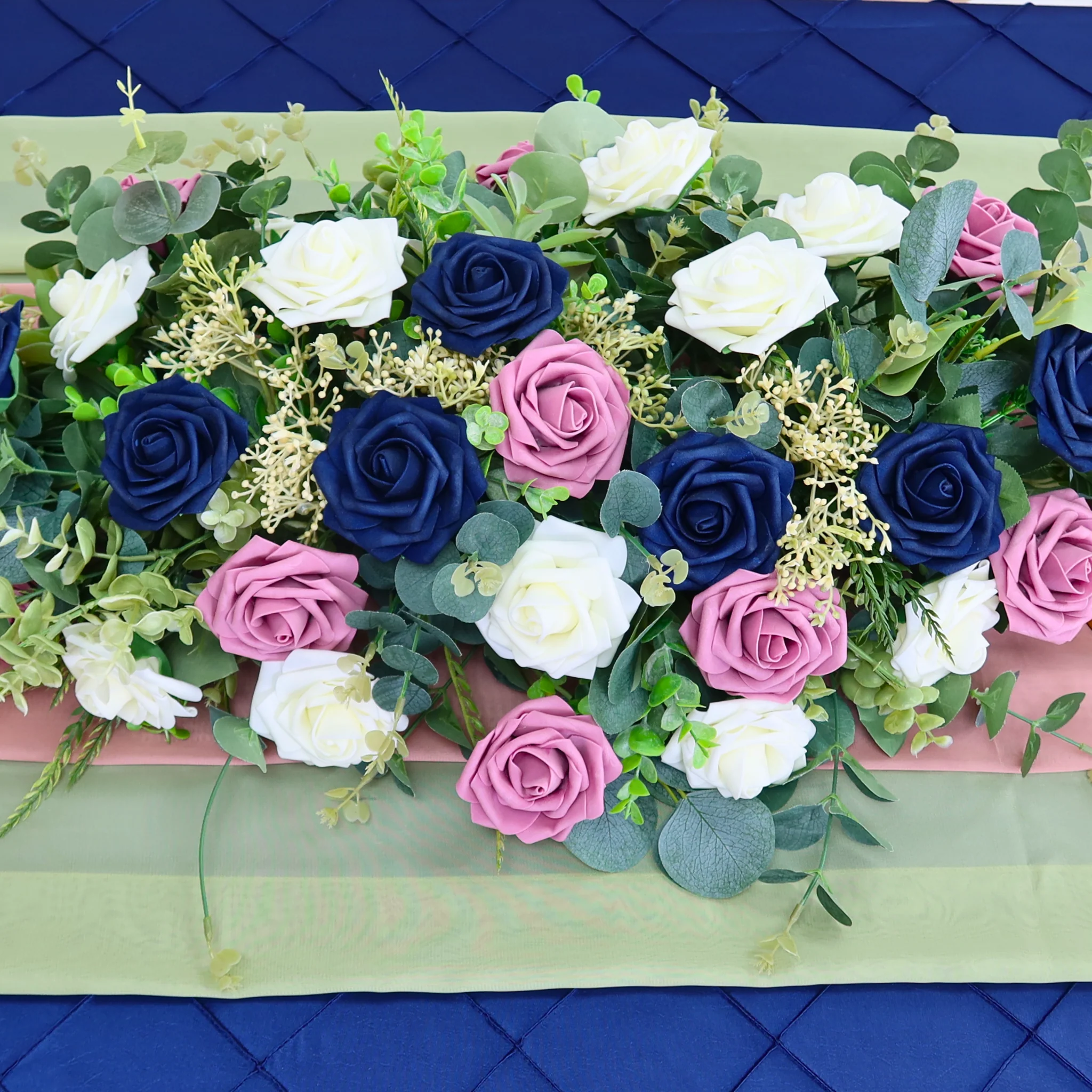 Chiffon Wedding Table Runner 10FT x 27" - Sage Green - Image 5