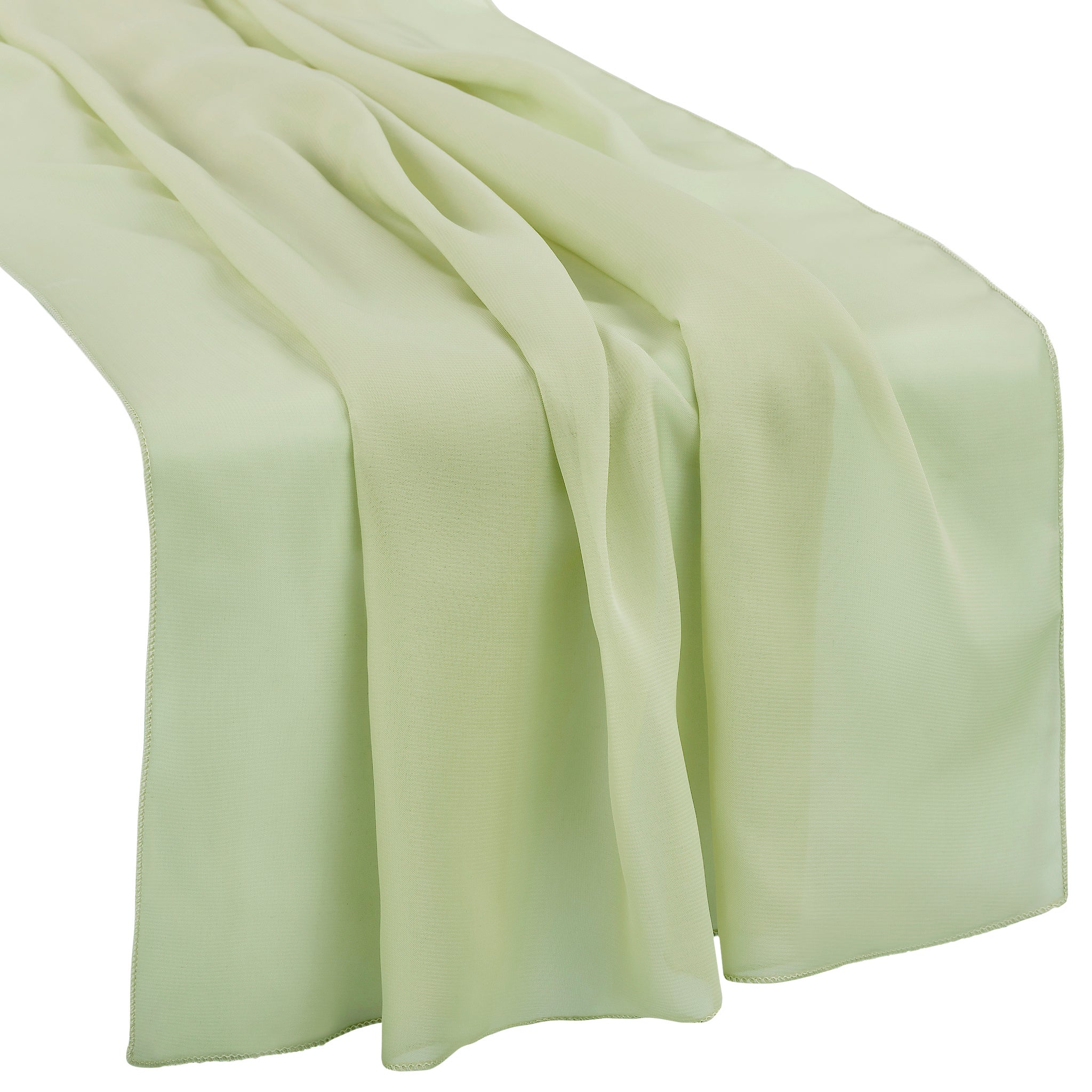 Chiffon Wedding Table Runner 10FT x 27" - Sage Green - Image 7