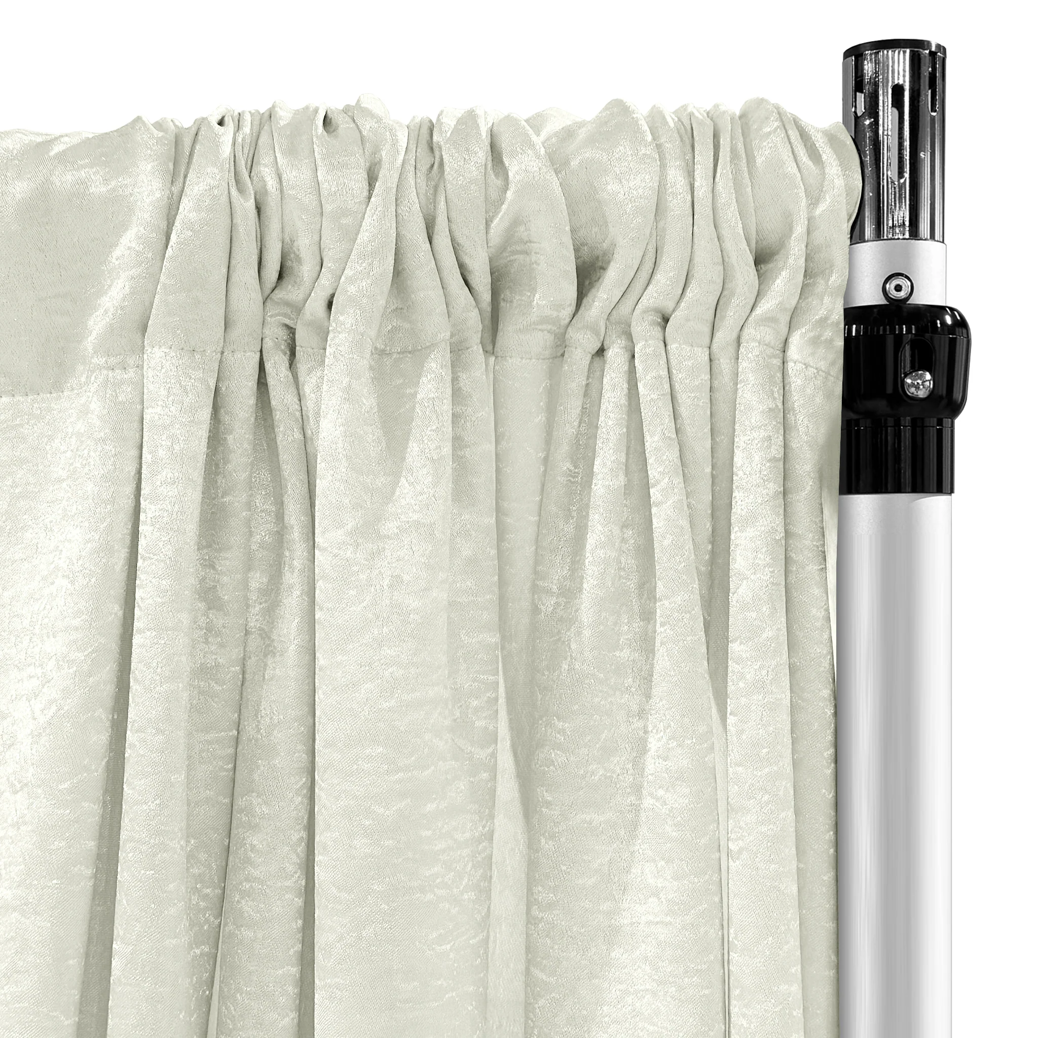Crinkle Shimmer 10ft H x 52" W Drape/Backdrop Panel - Ivory