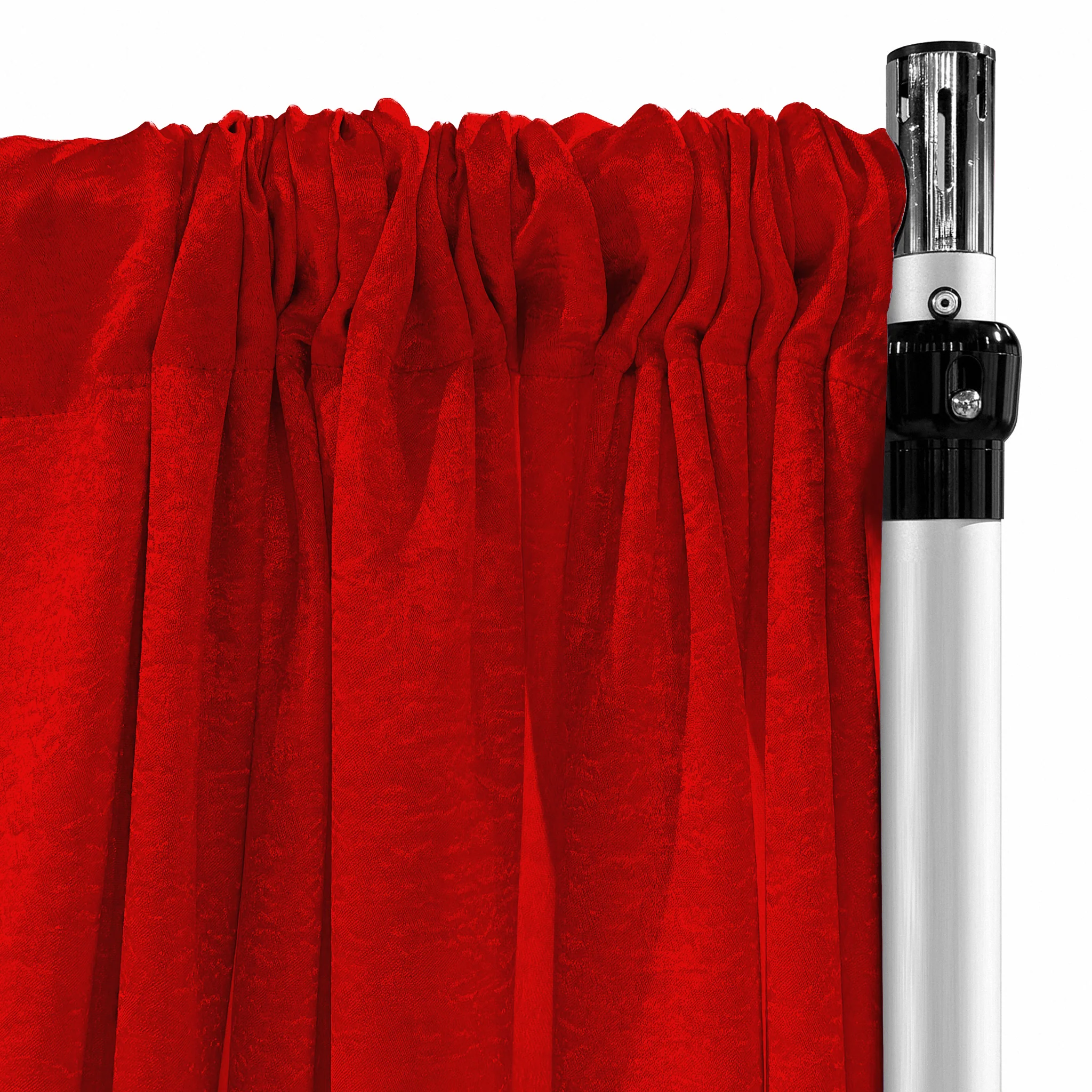 Crinkle Shimmer 10ft H x 52" W Drape/Backdrop Panel - Red