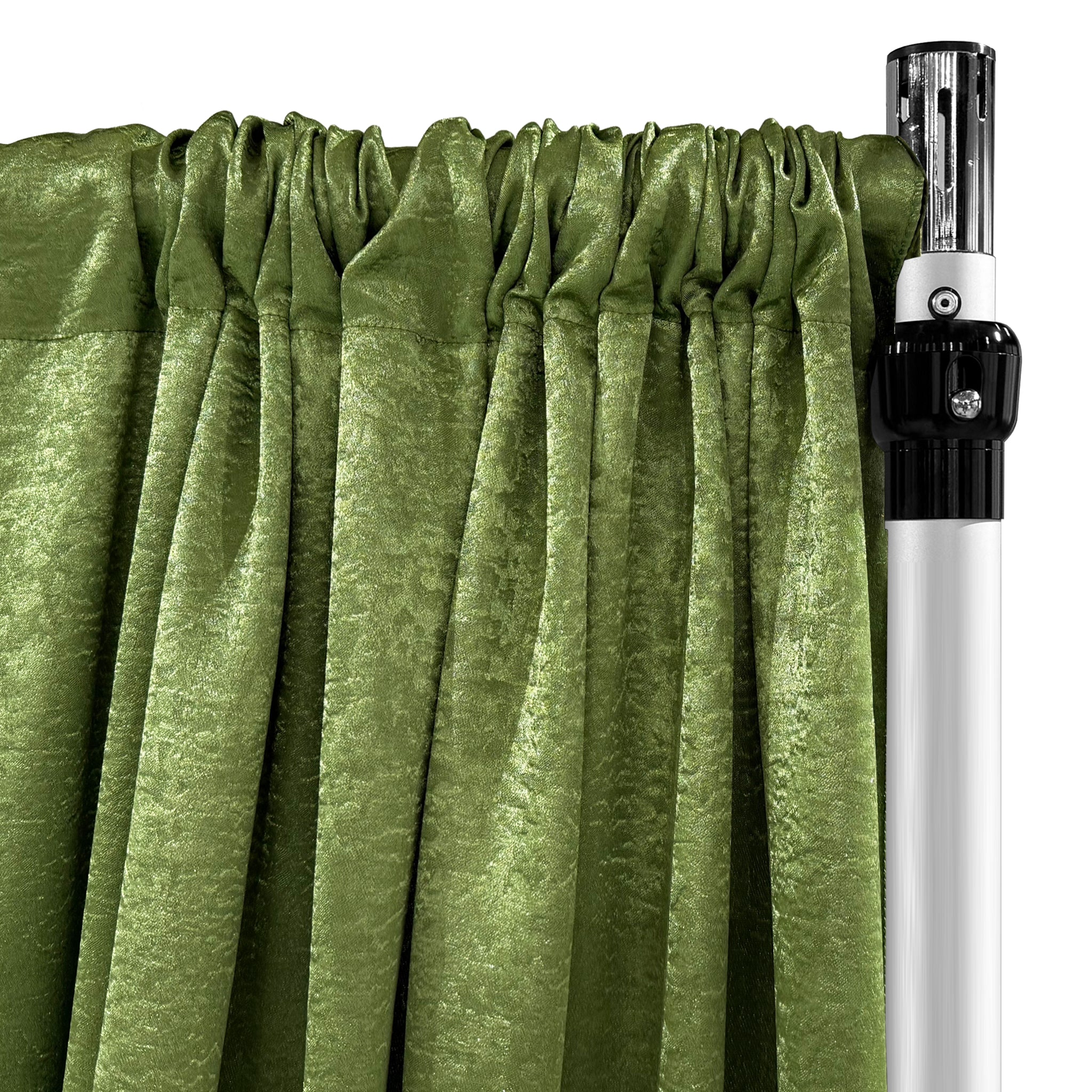 Crinkle Shimmer 10ft H x 52" W Drape/Backdrop Panel - Willow Green
