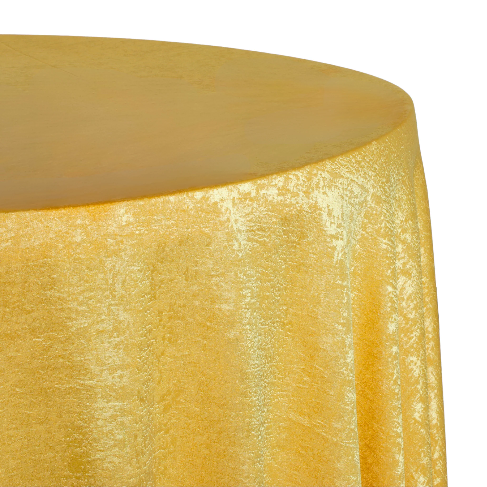 Crinkle Shimmer 120" Round Tablecloth - Gold - Image 2