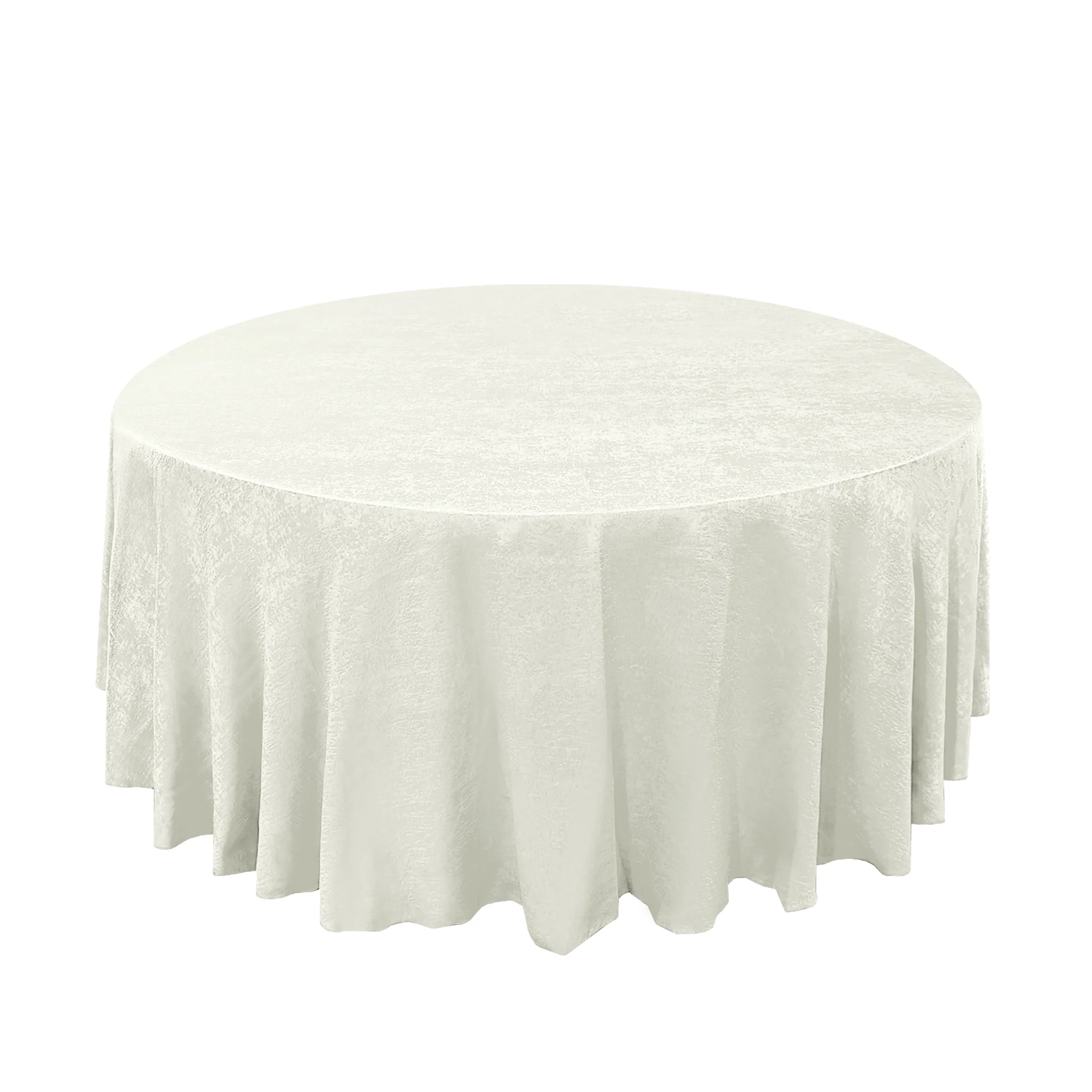Crinkle Shimmer 120" Round Tablecloth - Ivory