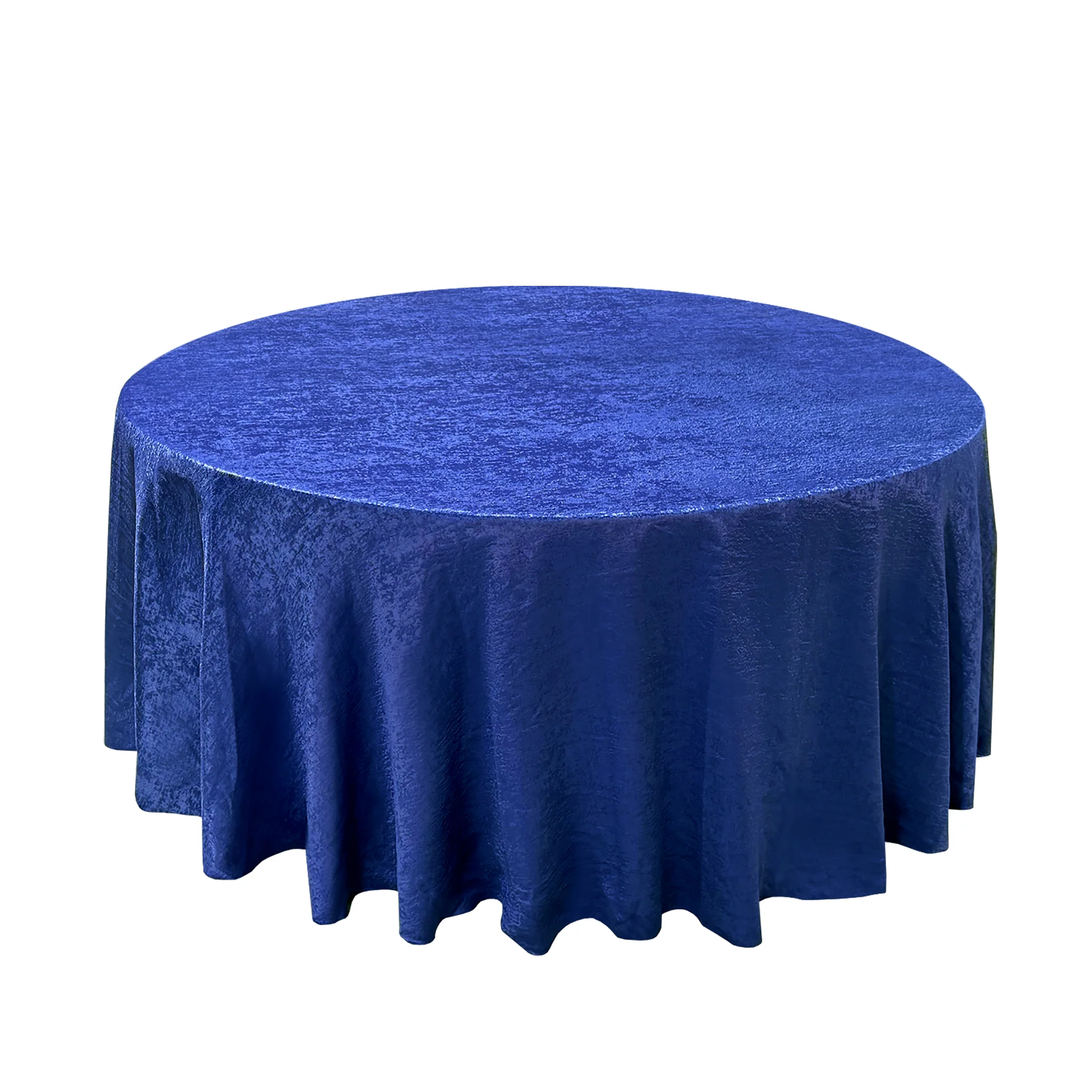 Crinkle Shimmer 120" Round Tablecloth - Royal Blue
