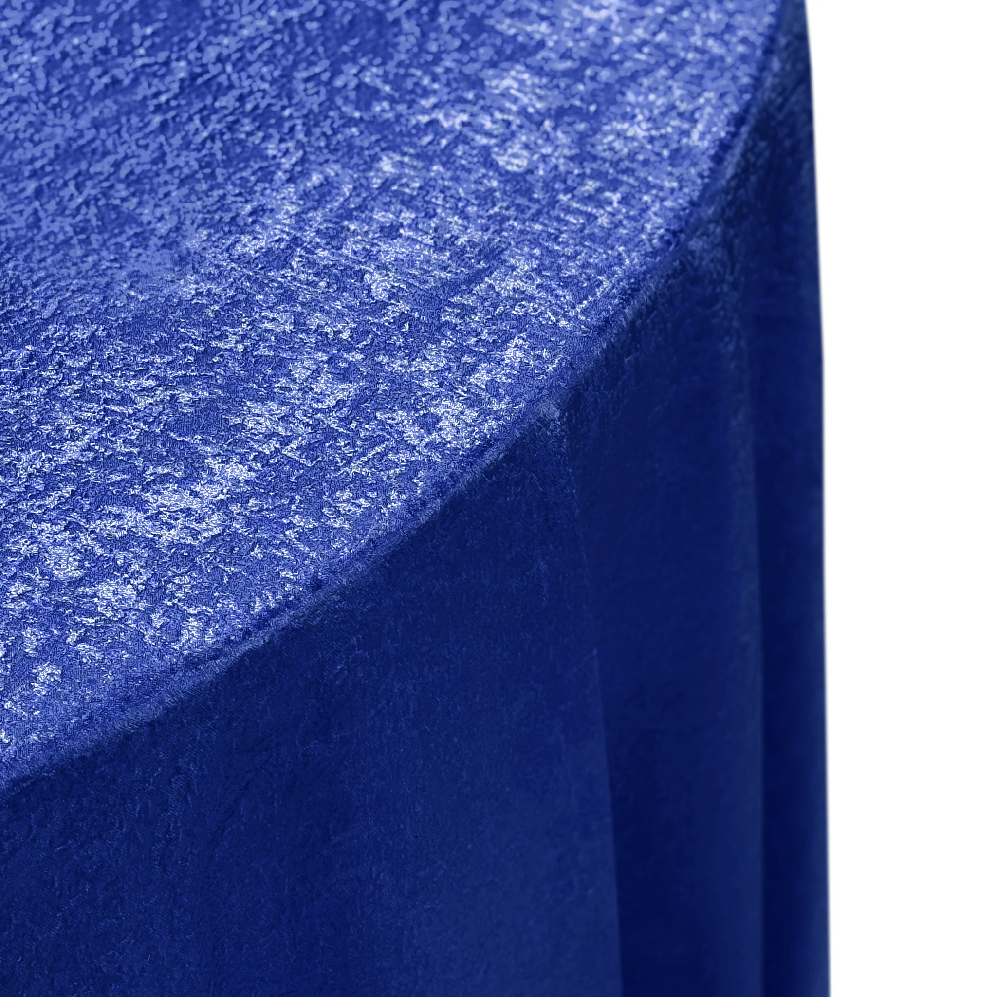 Crinkle Shimmer 120" Round Tablecloth - Royal Blue - Image 6