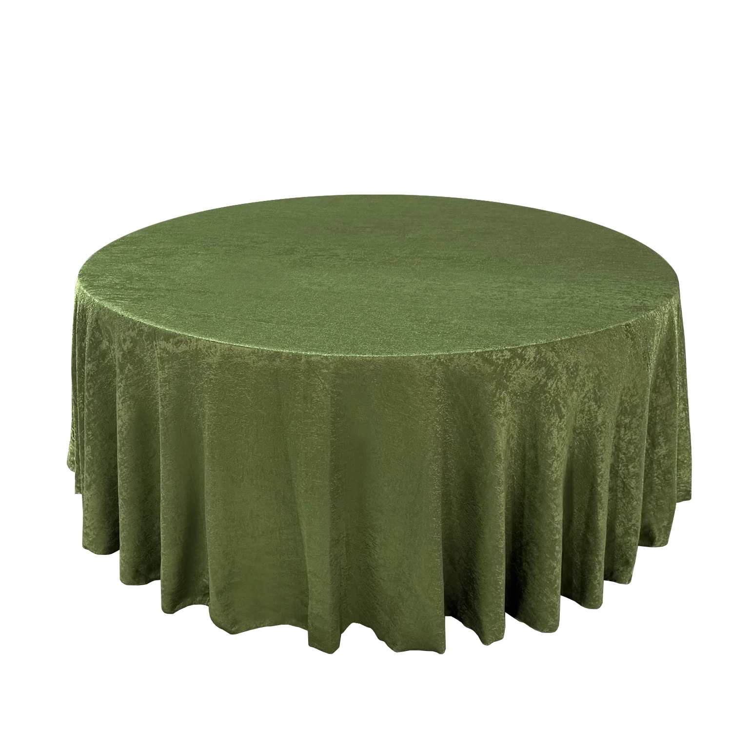 Crinkle Shimmer 120" Round Tablecloth - Willow Green