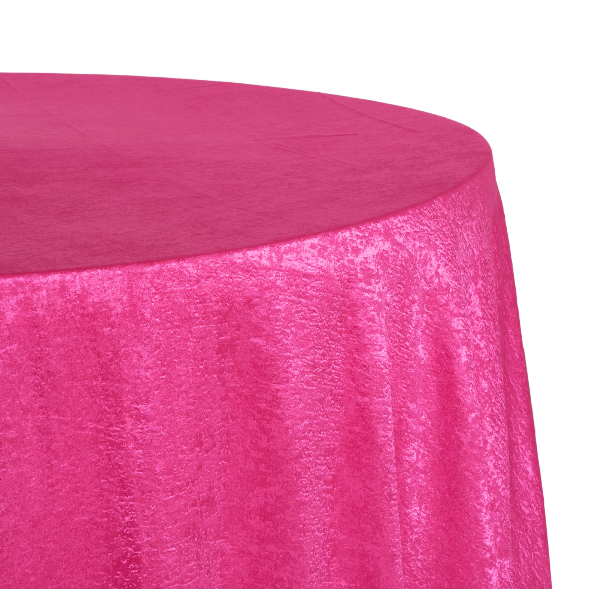 Crinkle Shimmer 132" Round Tablecloth - Fuchsia - Image 2