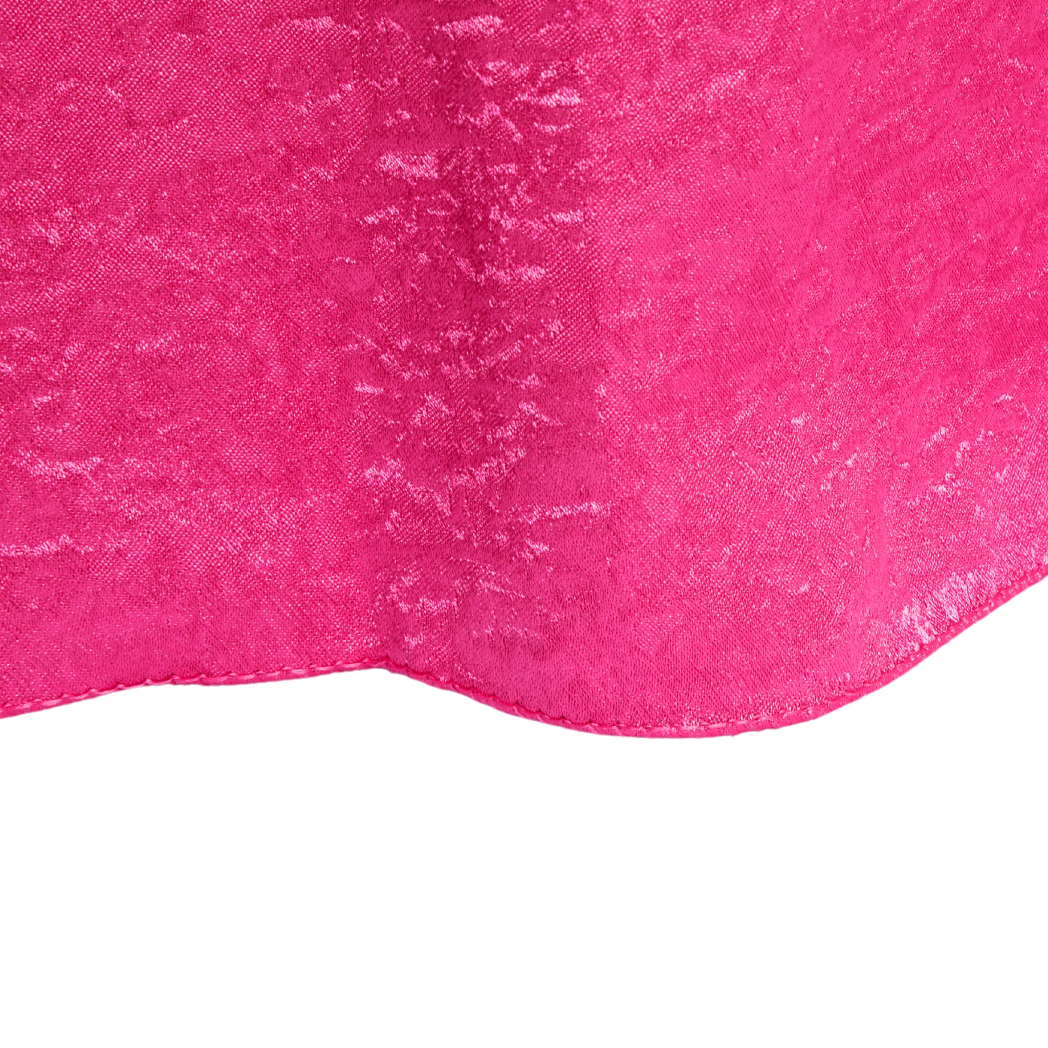 Crinkle Shimmer 132" Round Tablecloth - Fuchsia - Image 3