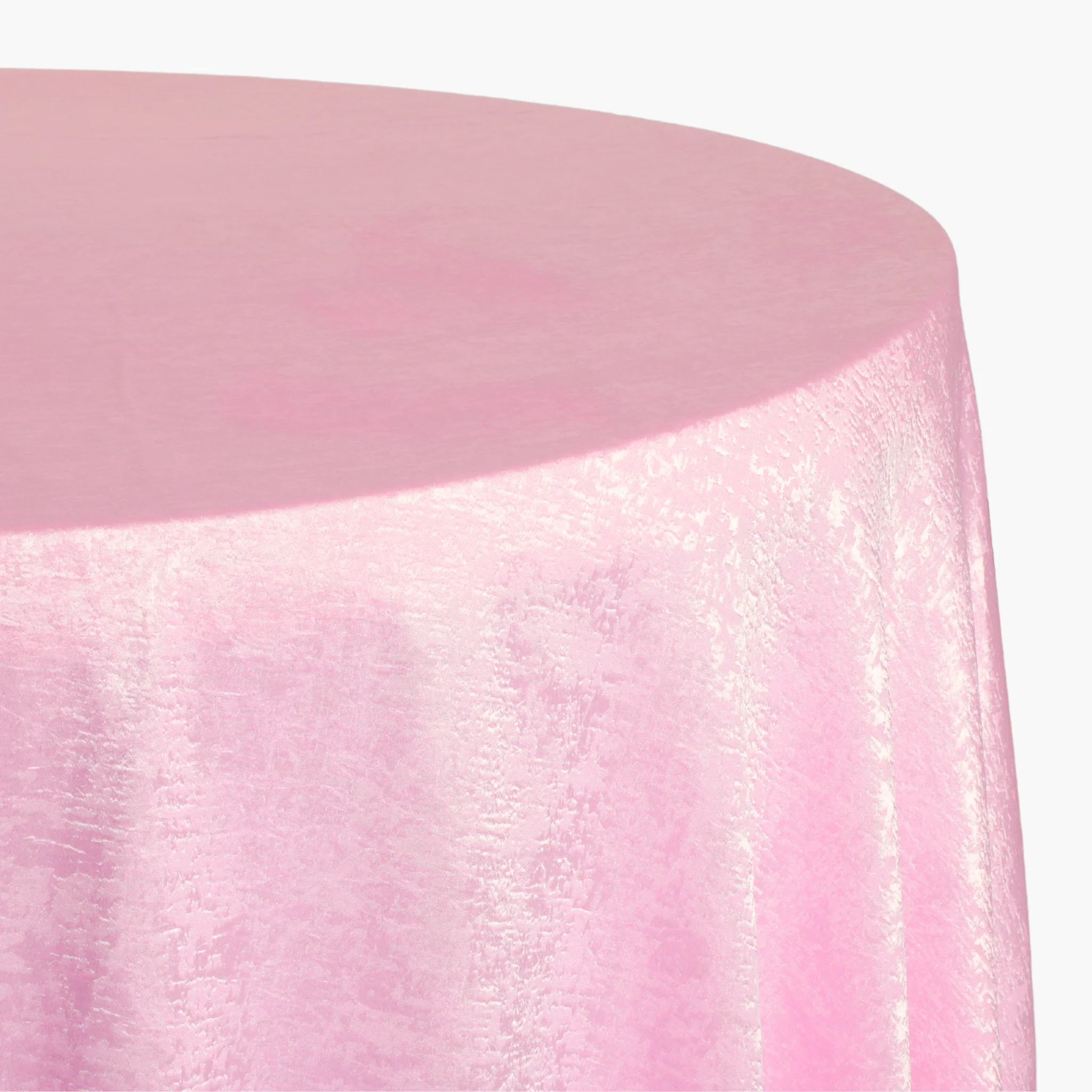 Crinkle Shimmer 132" Round Tablecloth - Pink - Image 4