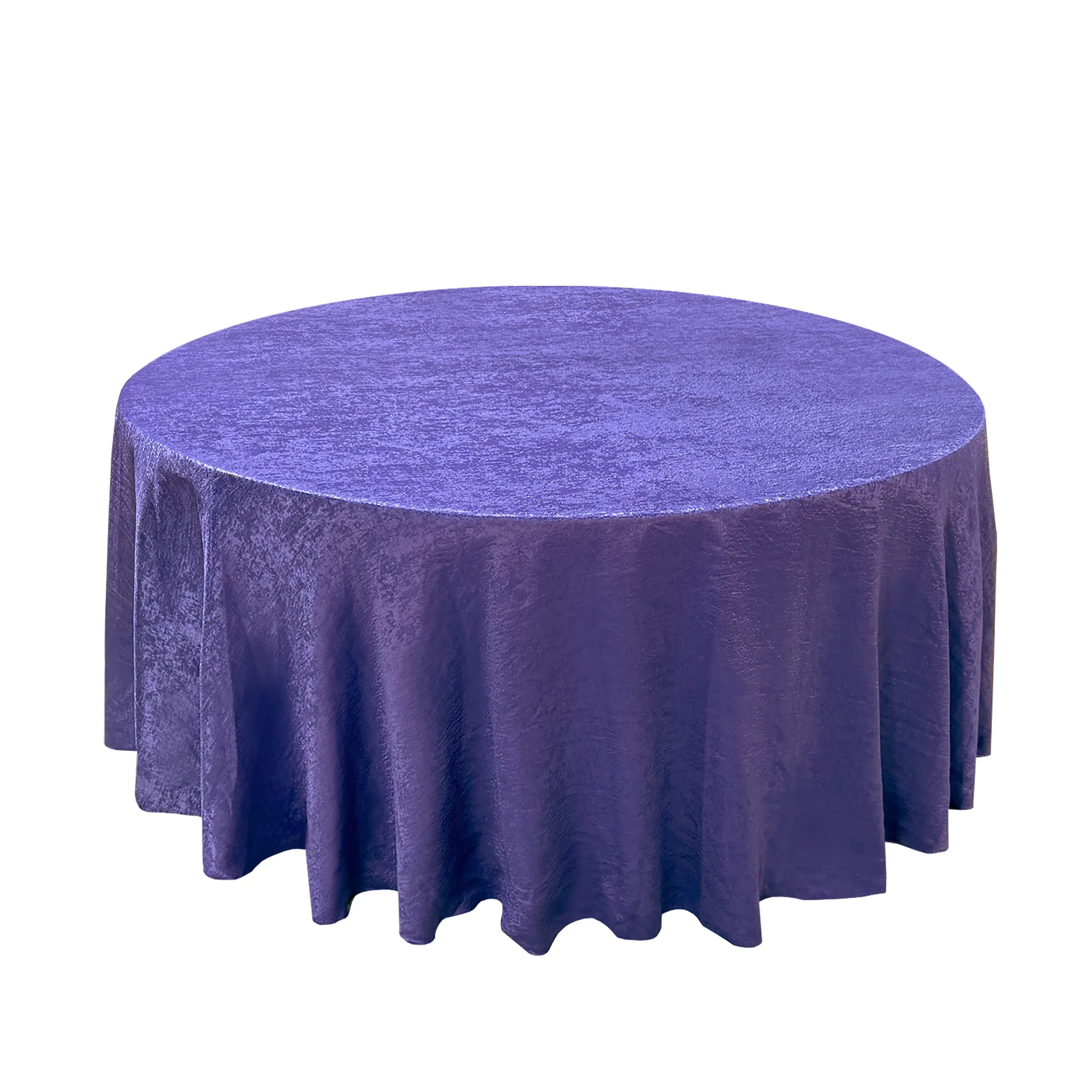Crinkle Shimmer 132" Round Tablecloth - Purple