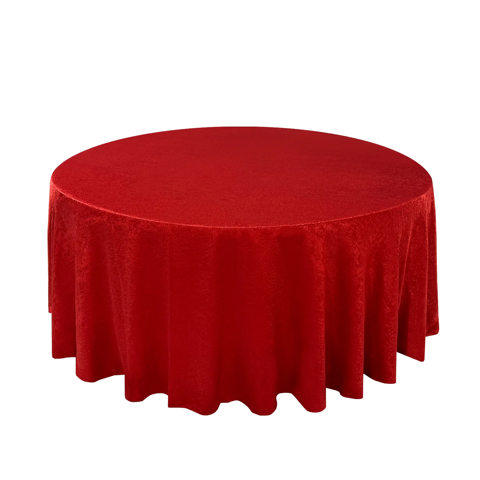 Crinkle Shimmer 132" Round Tablecloth - Red