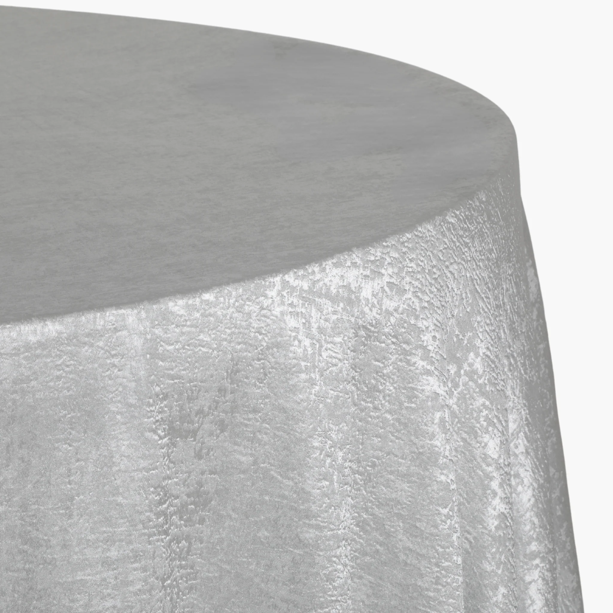 Crinkle Shimmer 132" Round Tablecloth - Silver - Image 4