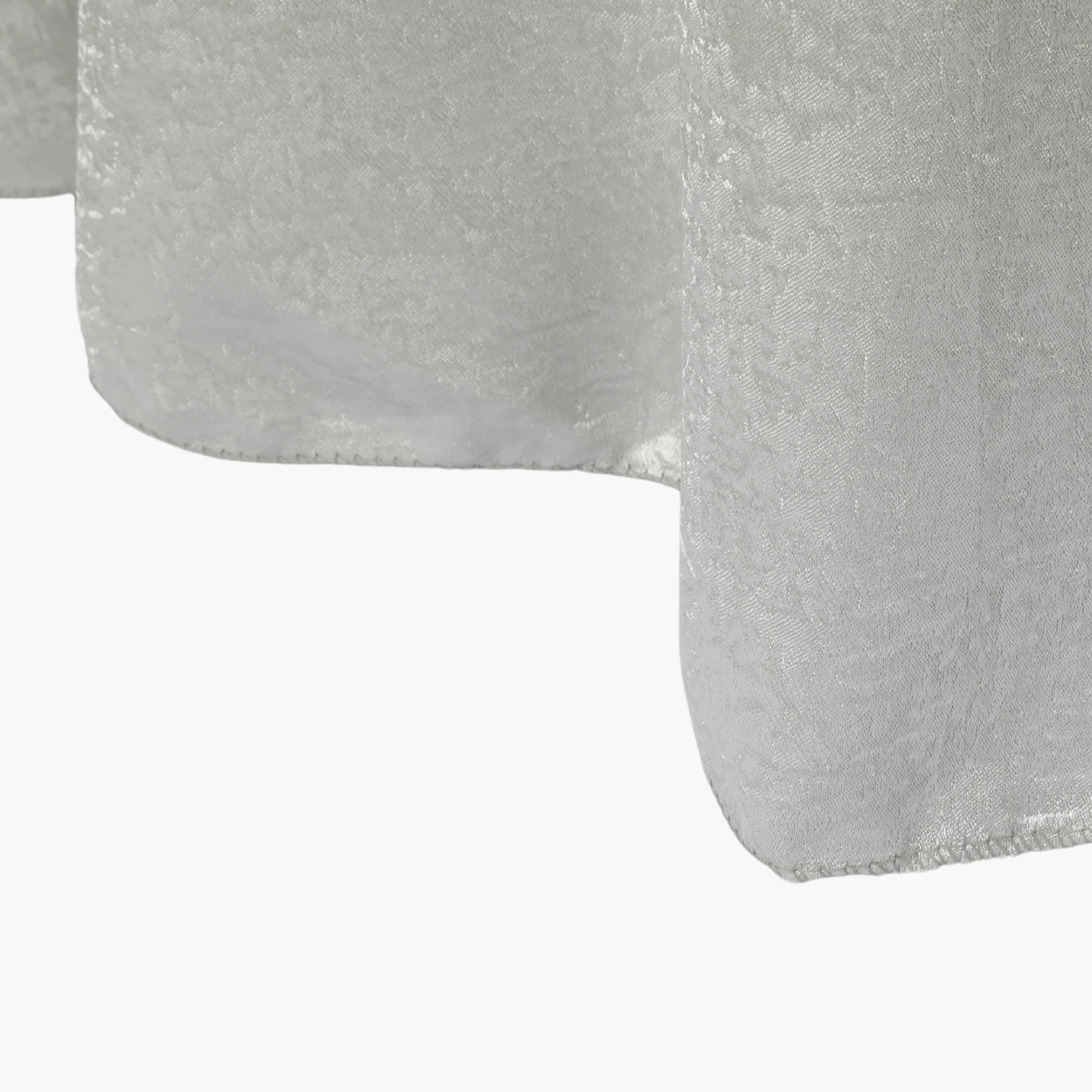 Crinkle Shimmer 132" Round Tablecloth - Silver - Image 5