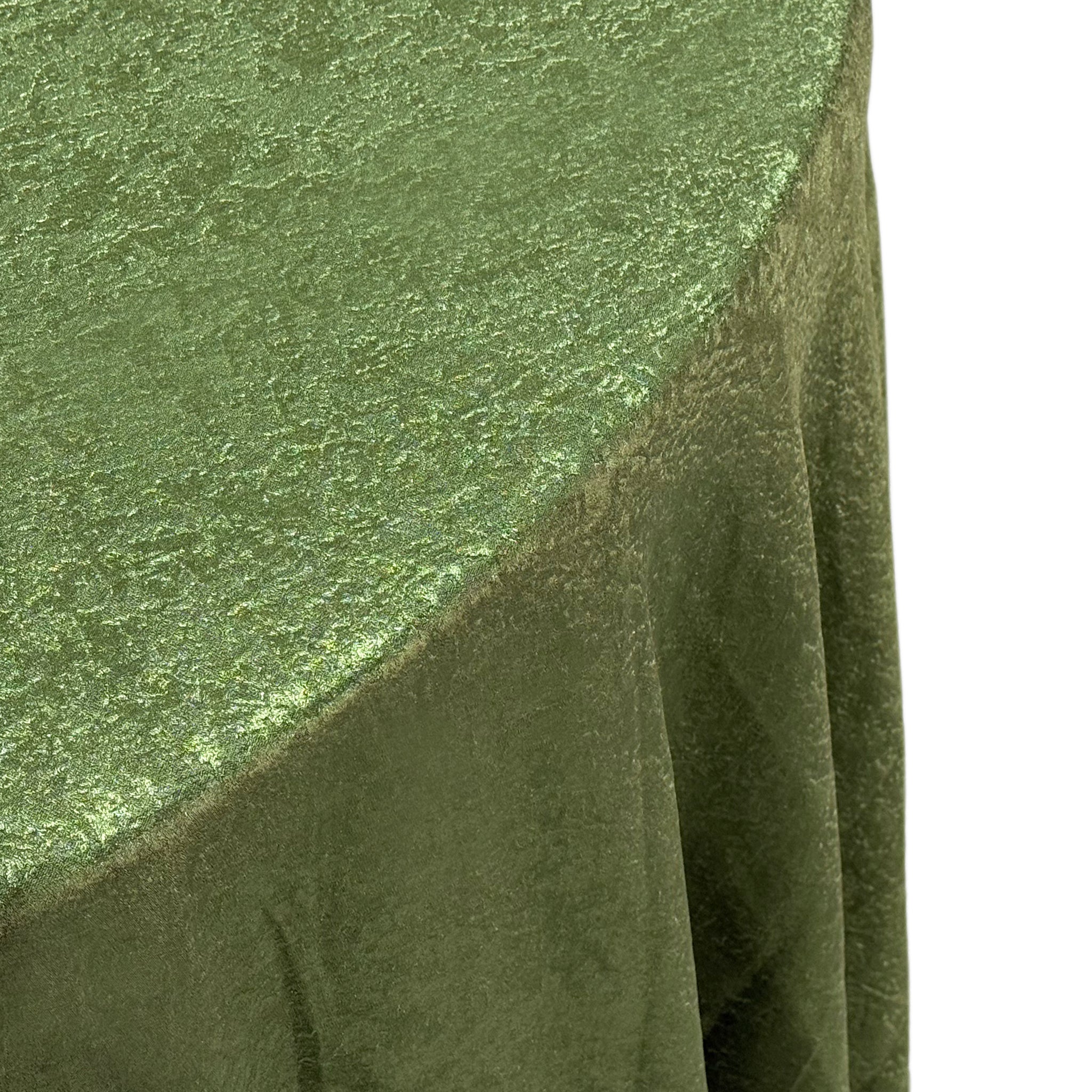 Crinkle Shimmer 132" Round Tablecloth - Willow Green - Image 6