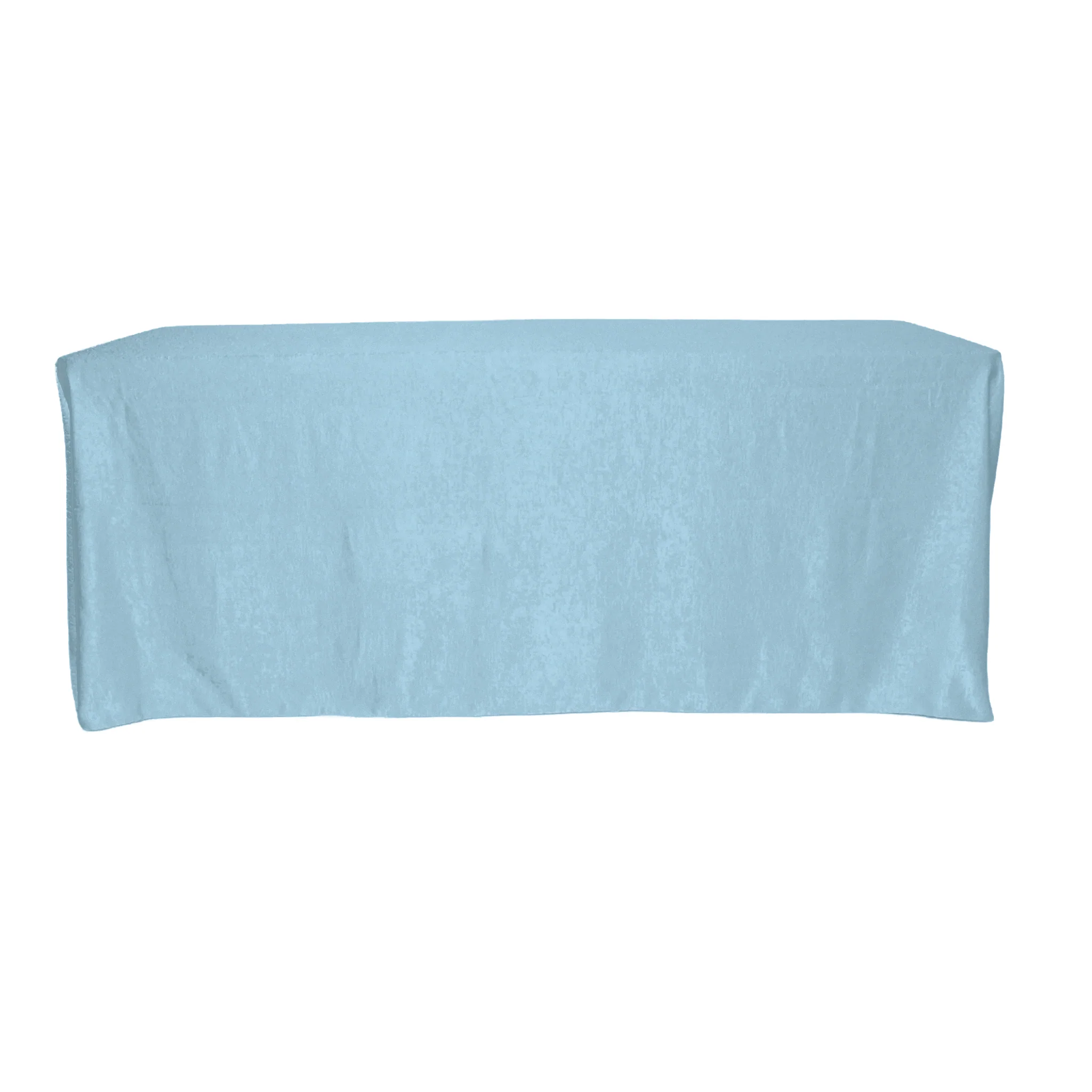 Crinkle Shimmer 90"x132" Rectangular Tablecloth - Baby Blue - Image 2