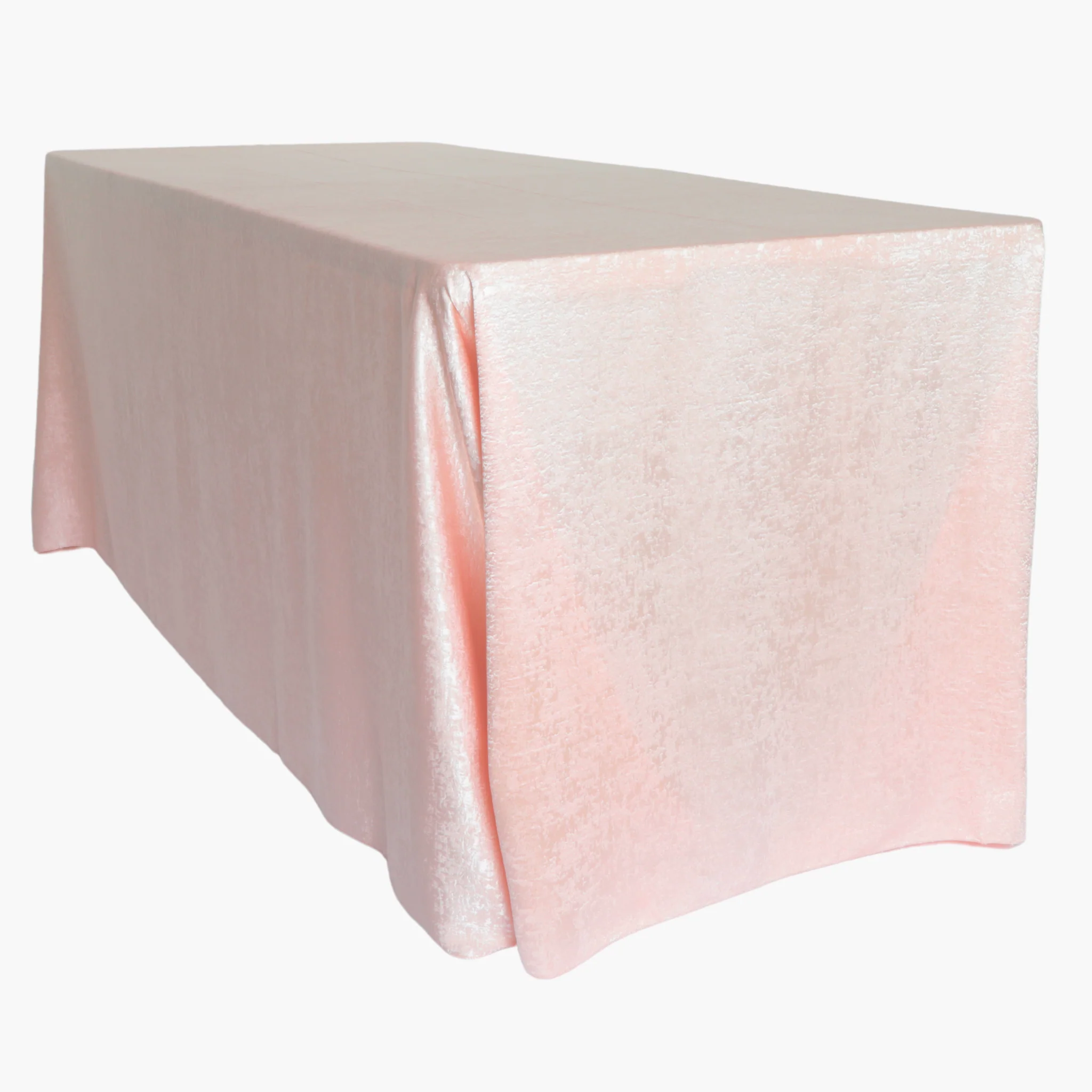 Crinkle Shimmer 90"x132" Rectangular Tablecloth - Blush/Rose Gold - Image 6