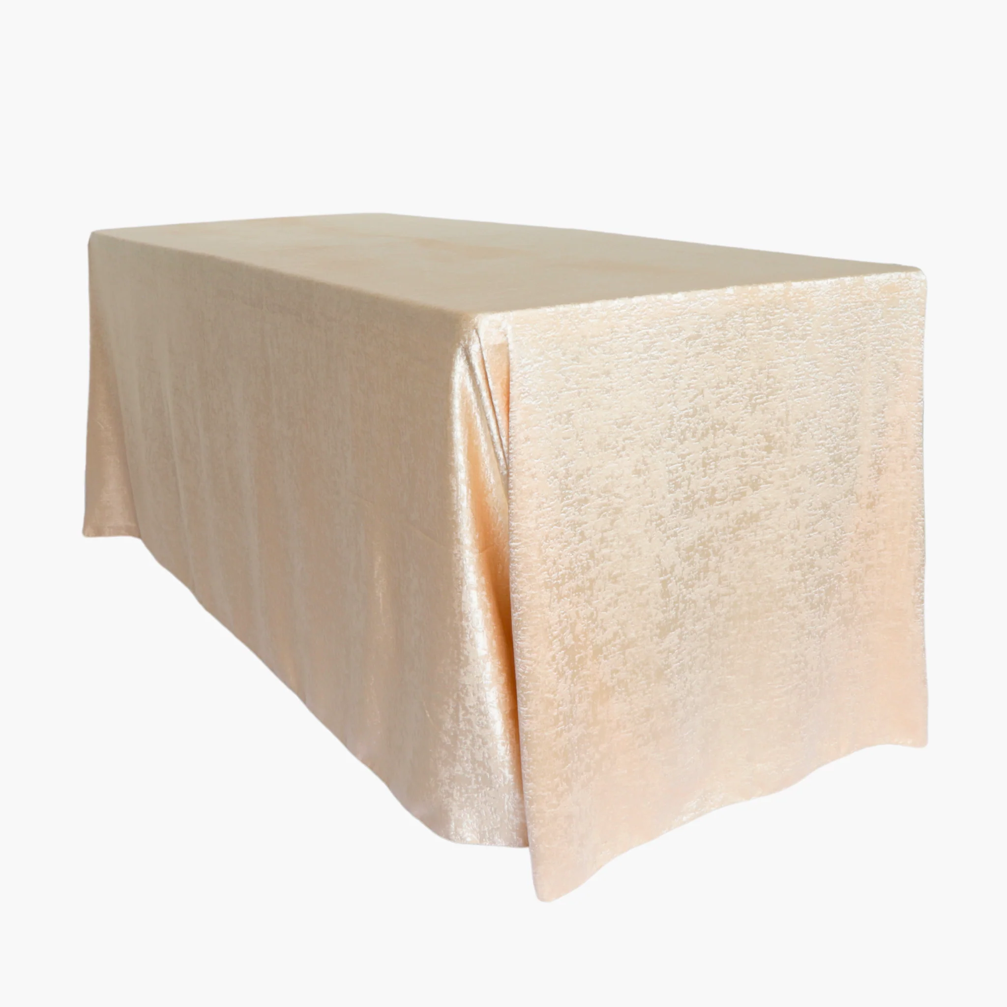 Crinkle Shimmer 90"x132" Rectangular Tablecloth - Champagne - Image 4