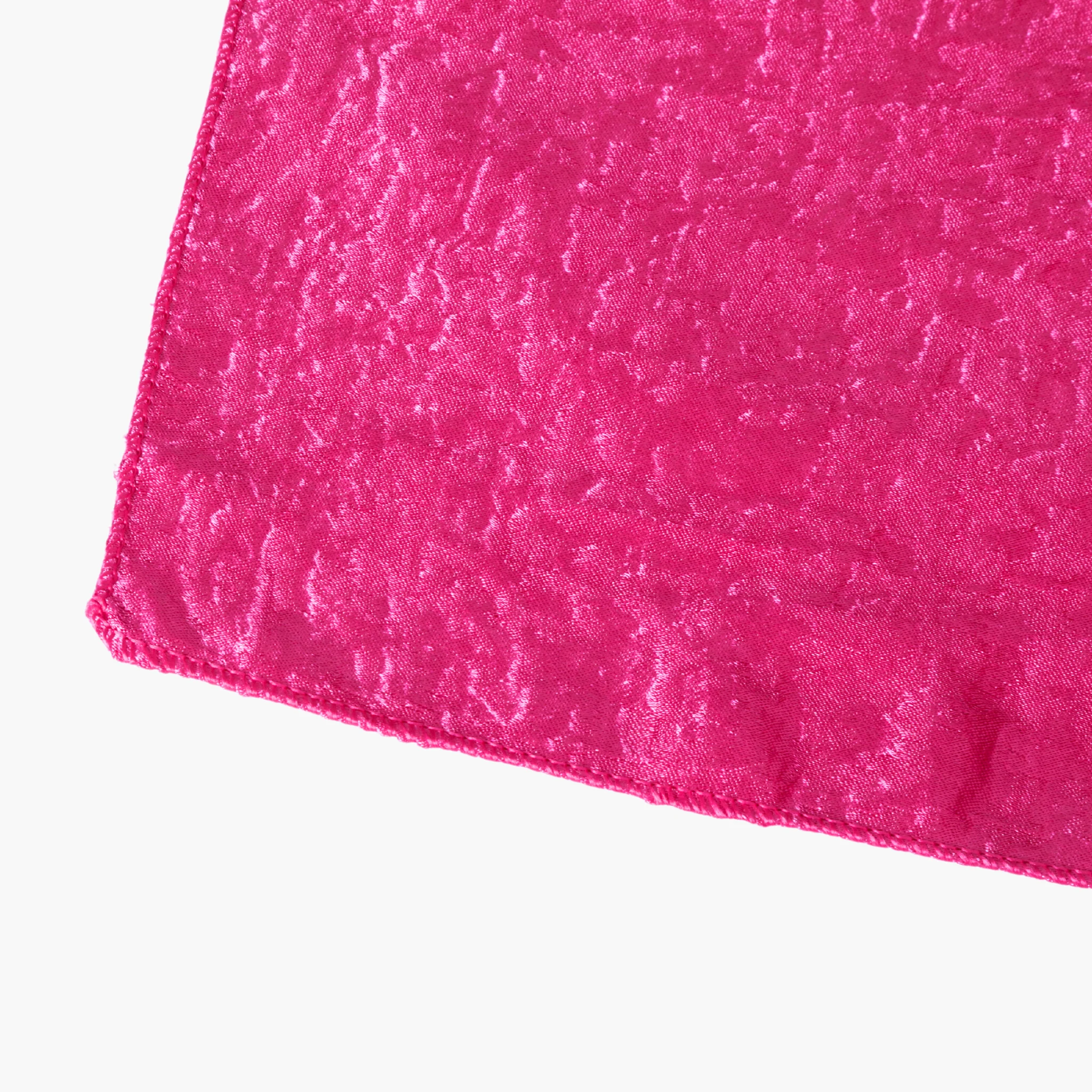 Crinkle Shimmer 90"x132" Rectangular Tablecloth - Fuchsia - Image 3