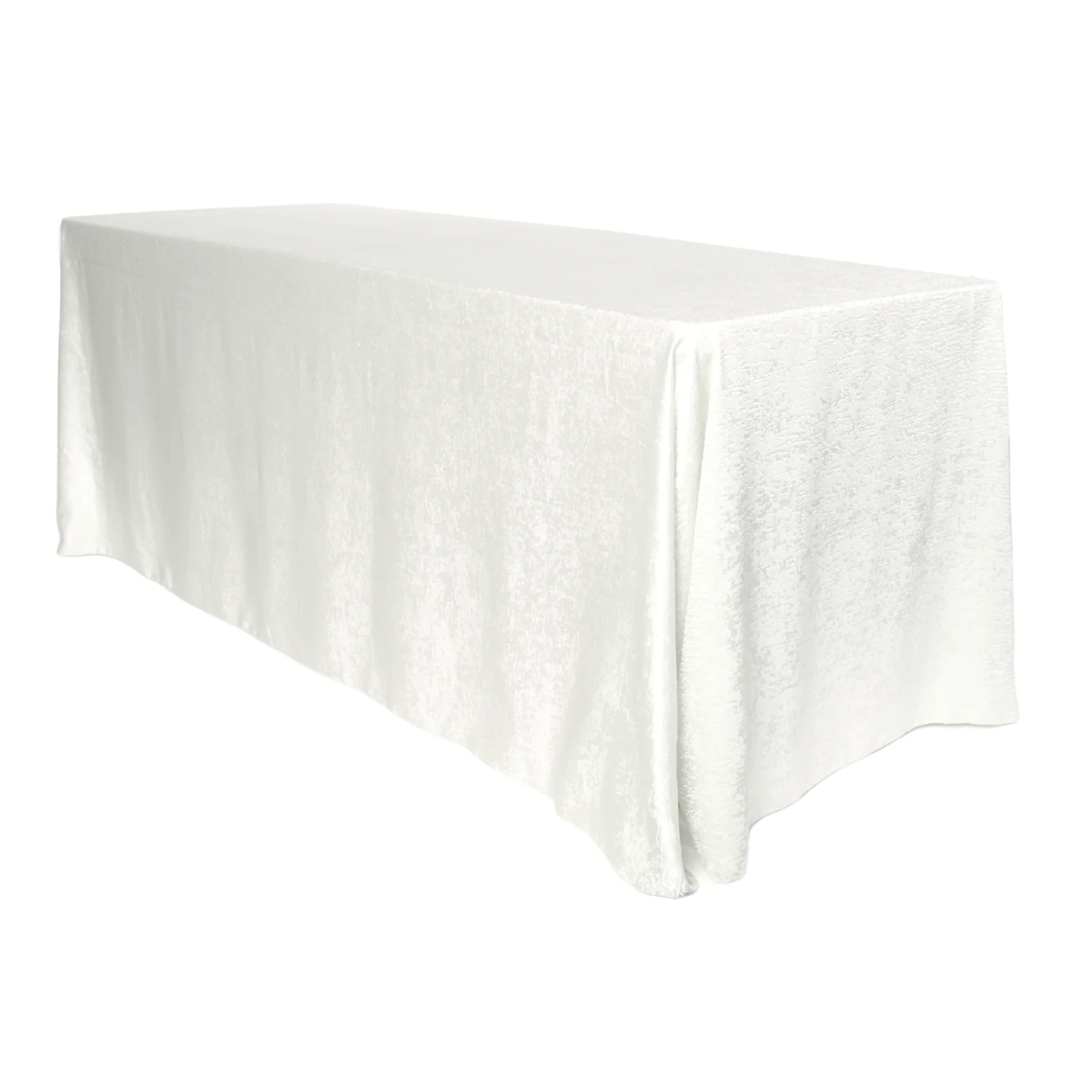 Crinkle Shimmer 90"x132" Rectangular Tablecloth - Light Ivory/Off White - Image 3