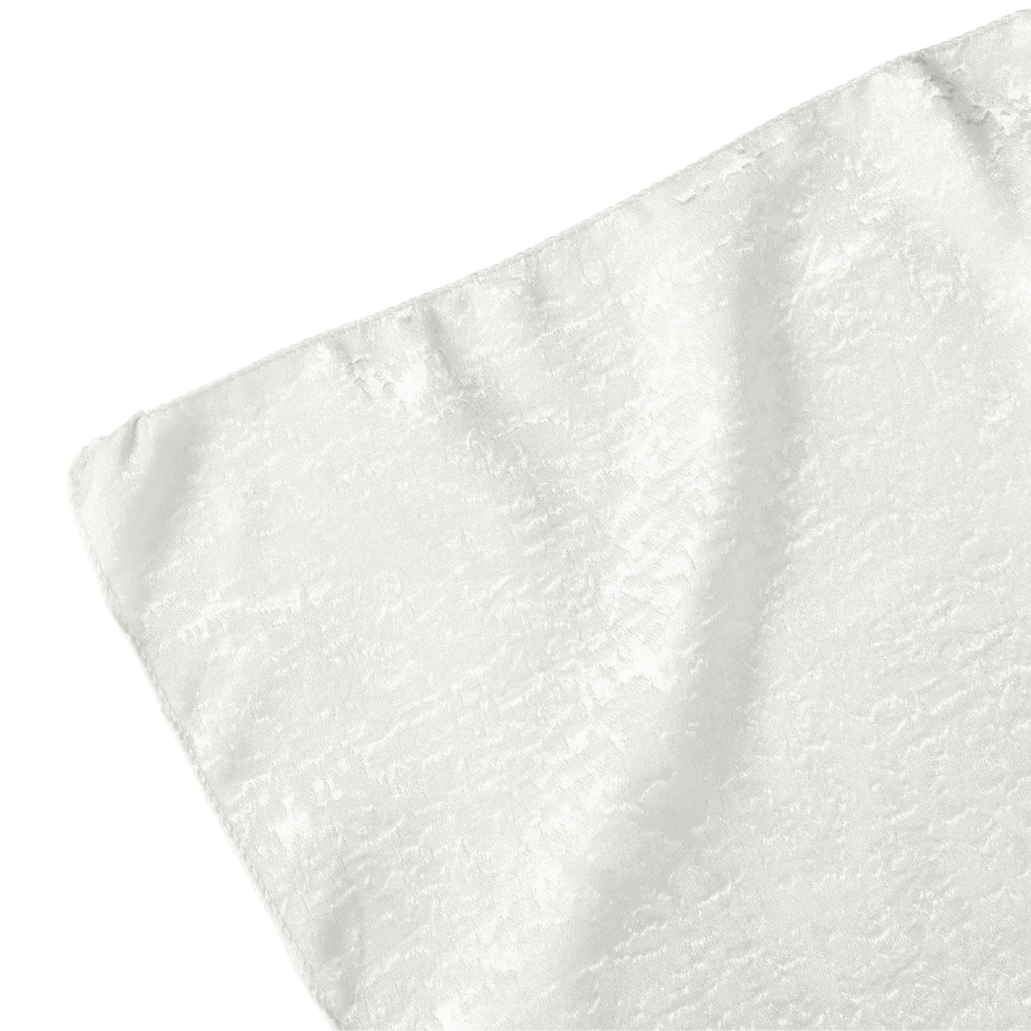 Crinkle Shimmer 90"x132" Rectangular Tablecloth - Light Ivory/Off White - Image 4