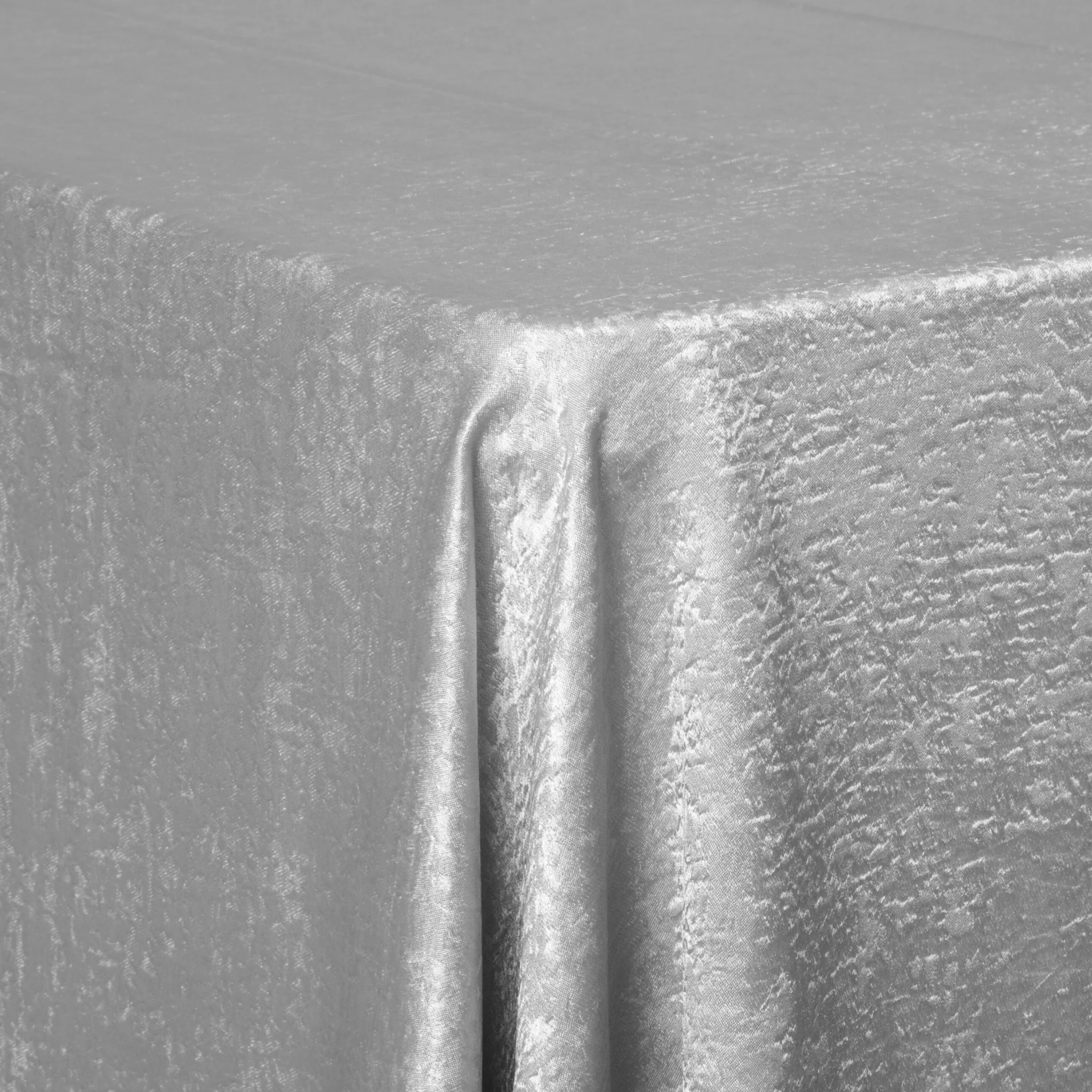 Crinkle Shimmer 90"x132" Rectangular Tablecloth - Silver - Image 2