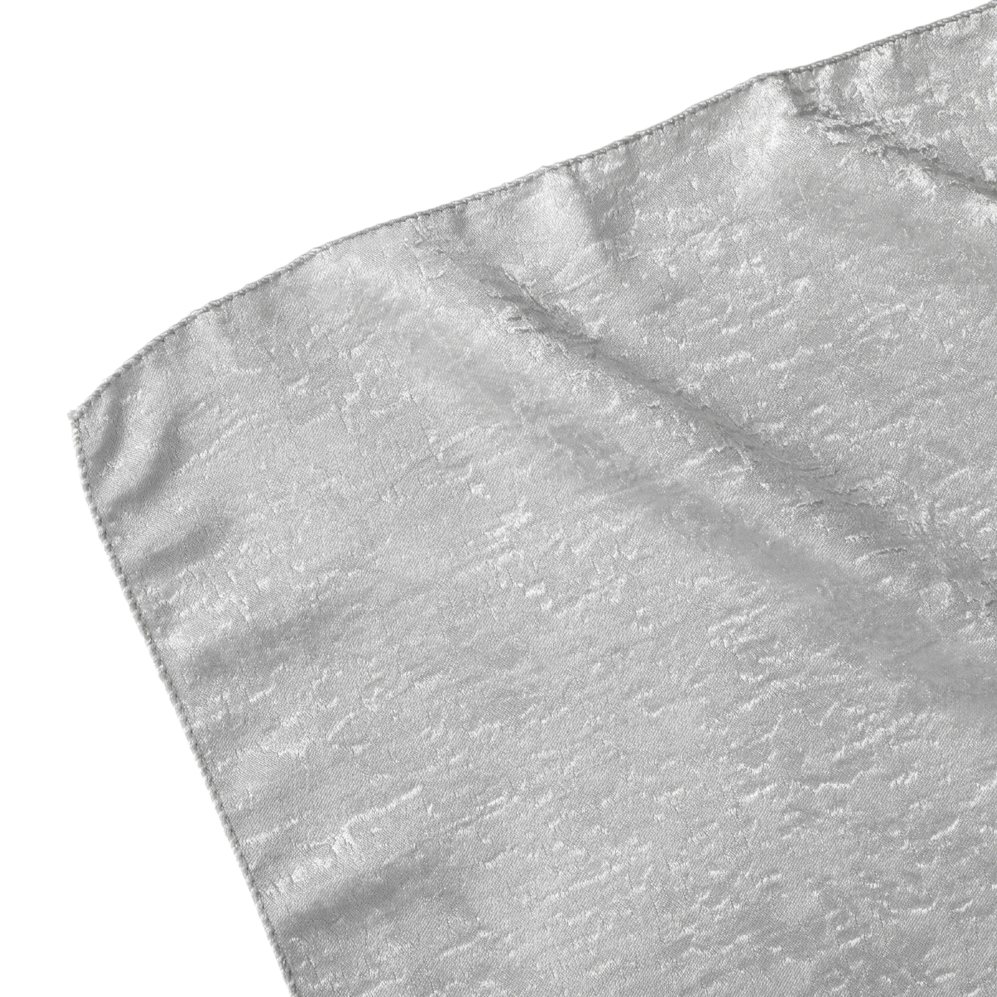 Crinkle Shimmer 90"x132" Rectangular Tablecloth - Silver - Image 4