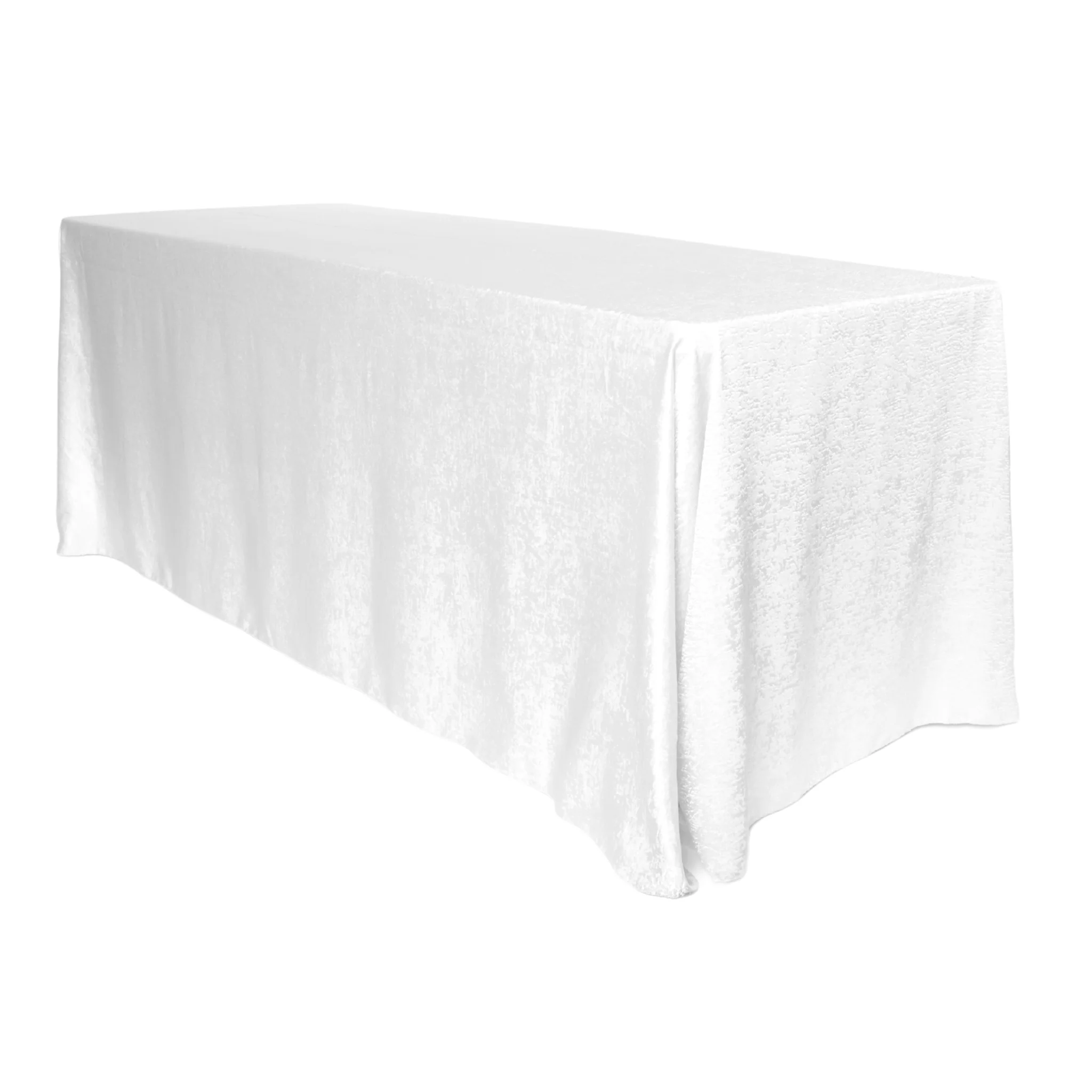 Crinkle Shimmer 90"x132" Rectangular Tablecloth - White - Image 4