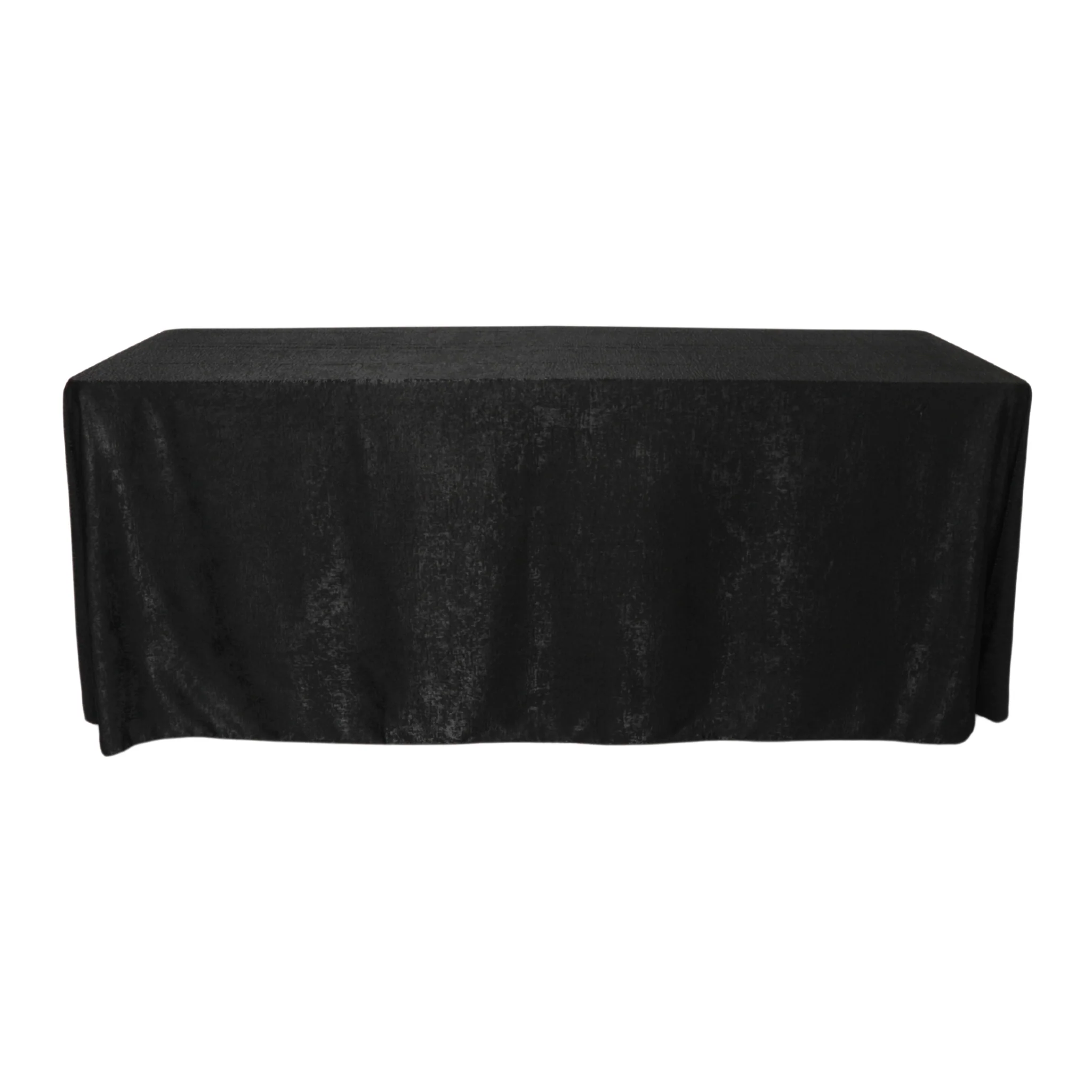 Crinkle Shimmer 90"x156" Rectangular Tablecloth - Black