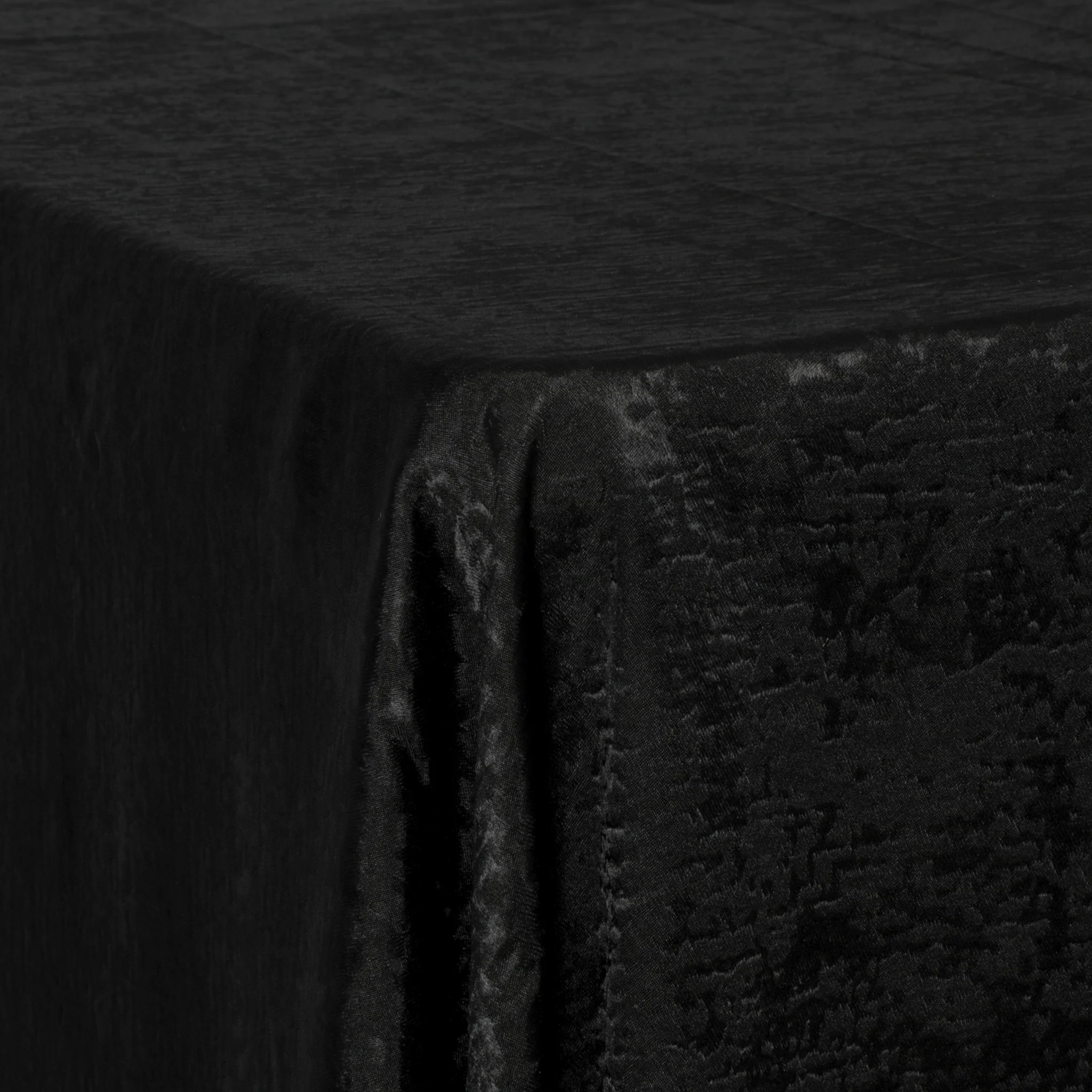 Crinkle Shimmer 90"x156" Rectangular Tablecloth - Black - Image 2