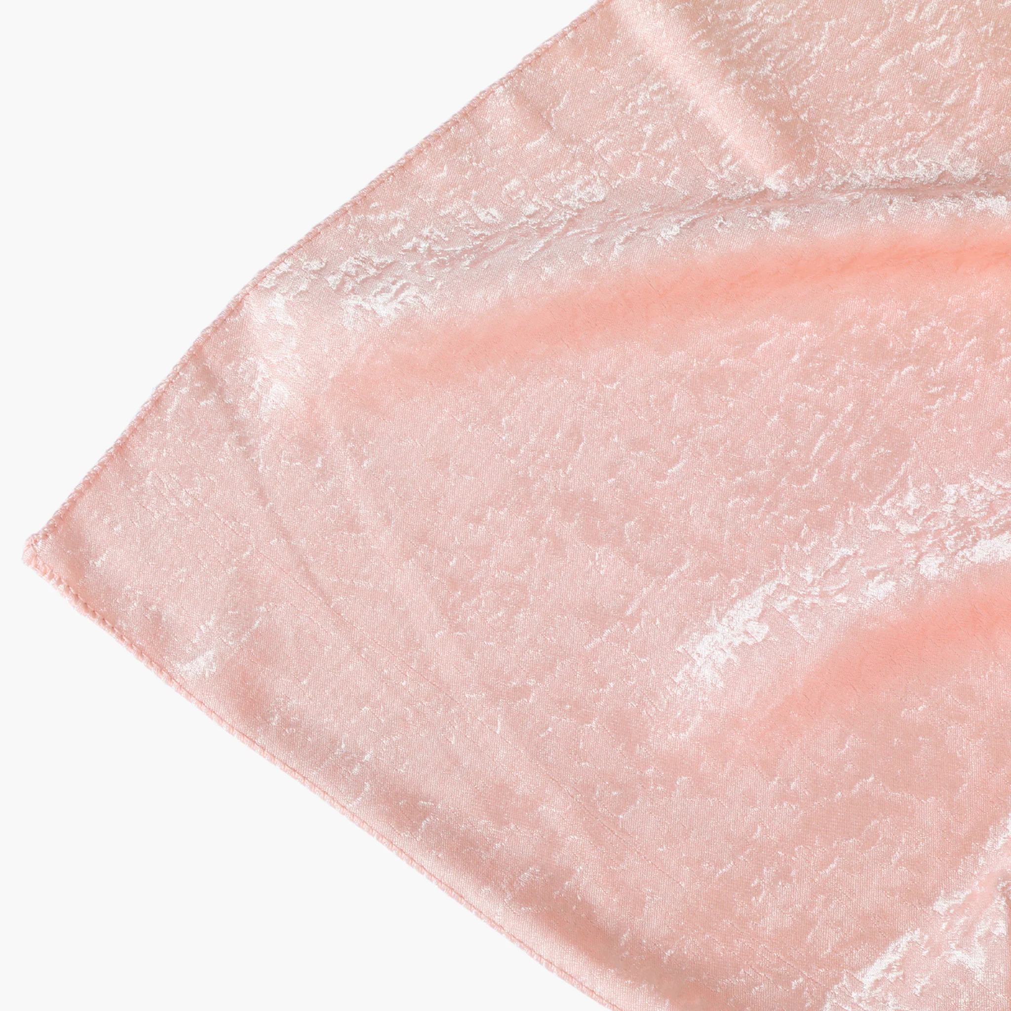 Crinkle Shimmer 90"x156" Rectangular Tablecloth - Blush/Rose Gold - Image 3