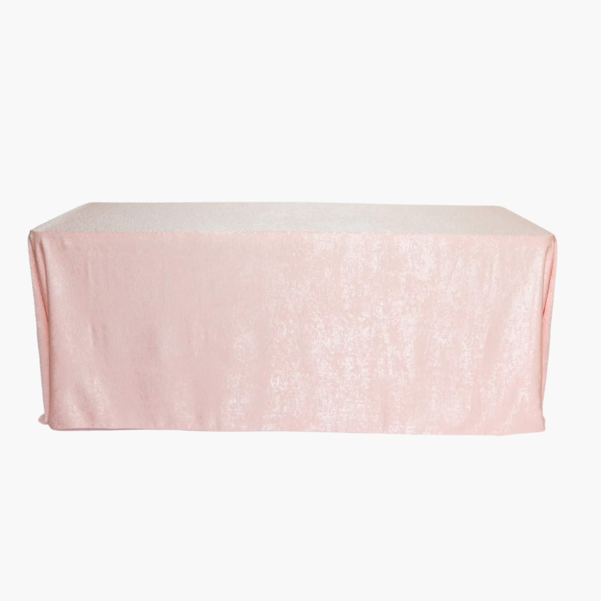 Crinkle Shimmer 90"x156" Rectangular Tablecloth - Blush/Rose Gold - Image 5