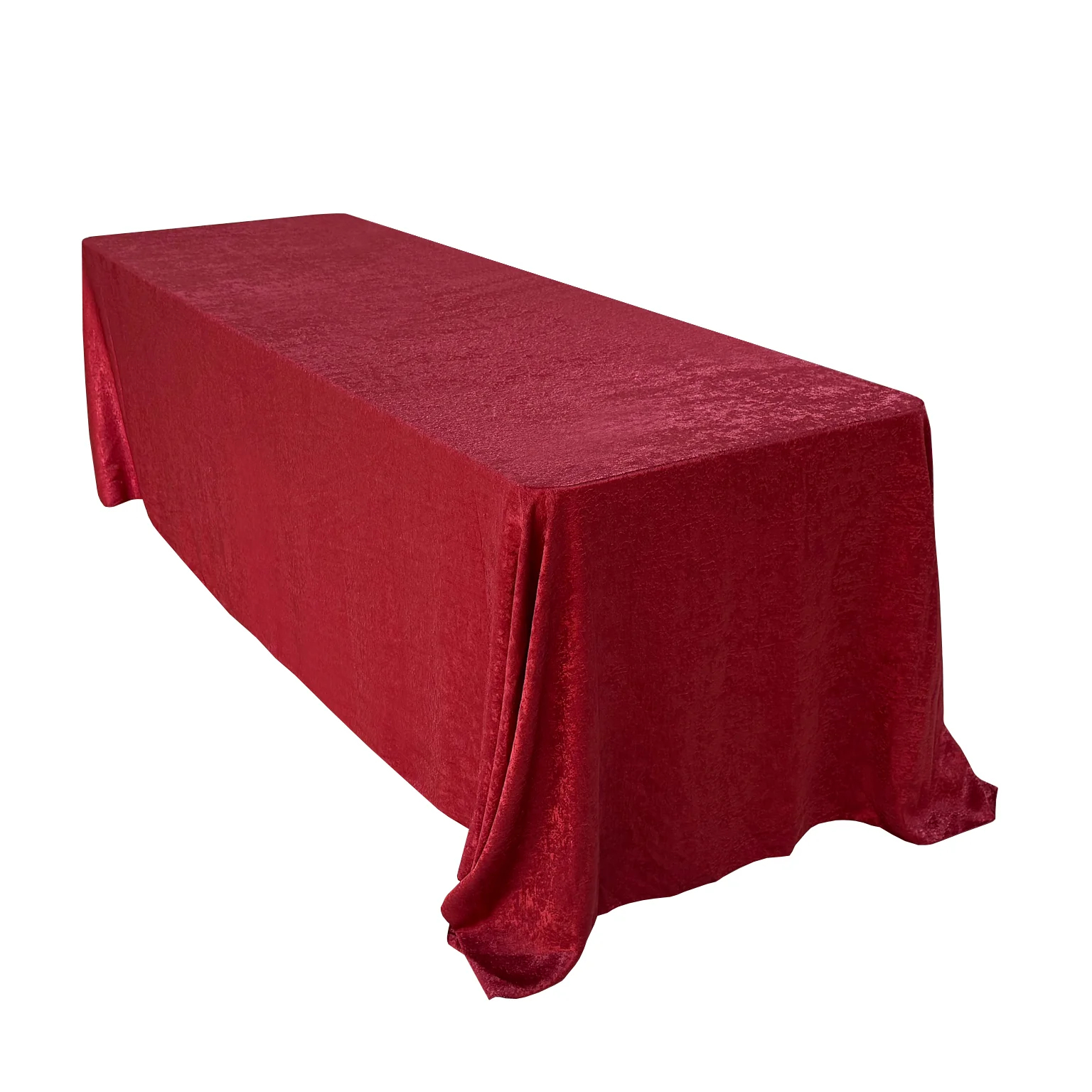 Crinkle Shimmer 90"x156" Rectangular Tablecloth - Burgundy
