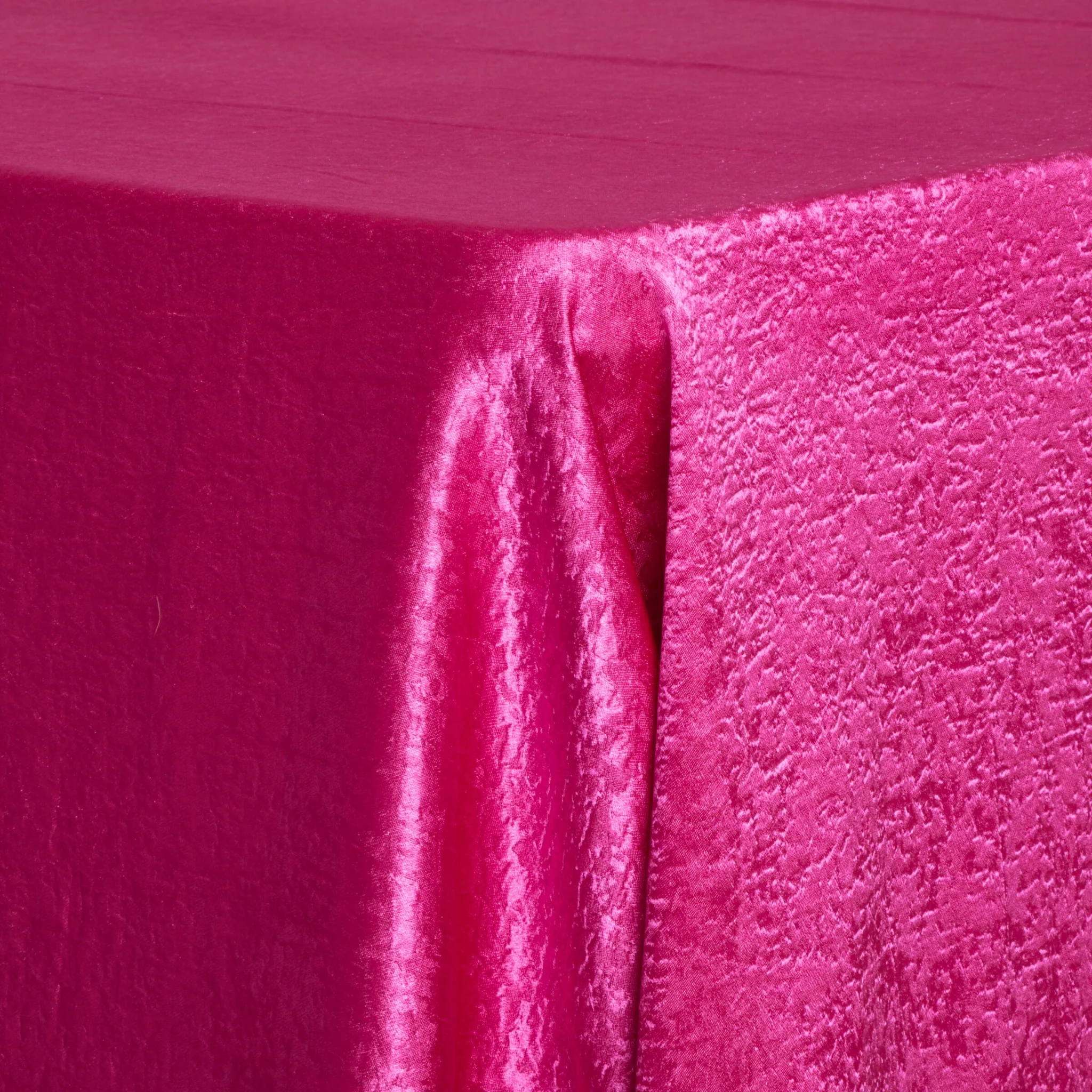 Crinkle Shimmer 90"x156" Rectangular Tablecloth - Fuchsia - Image 2