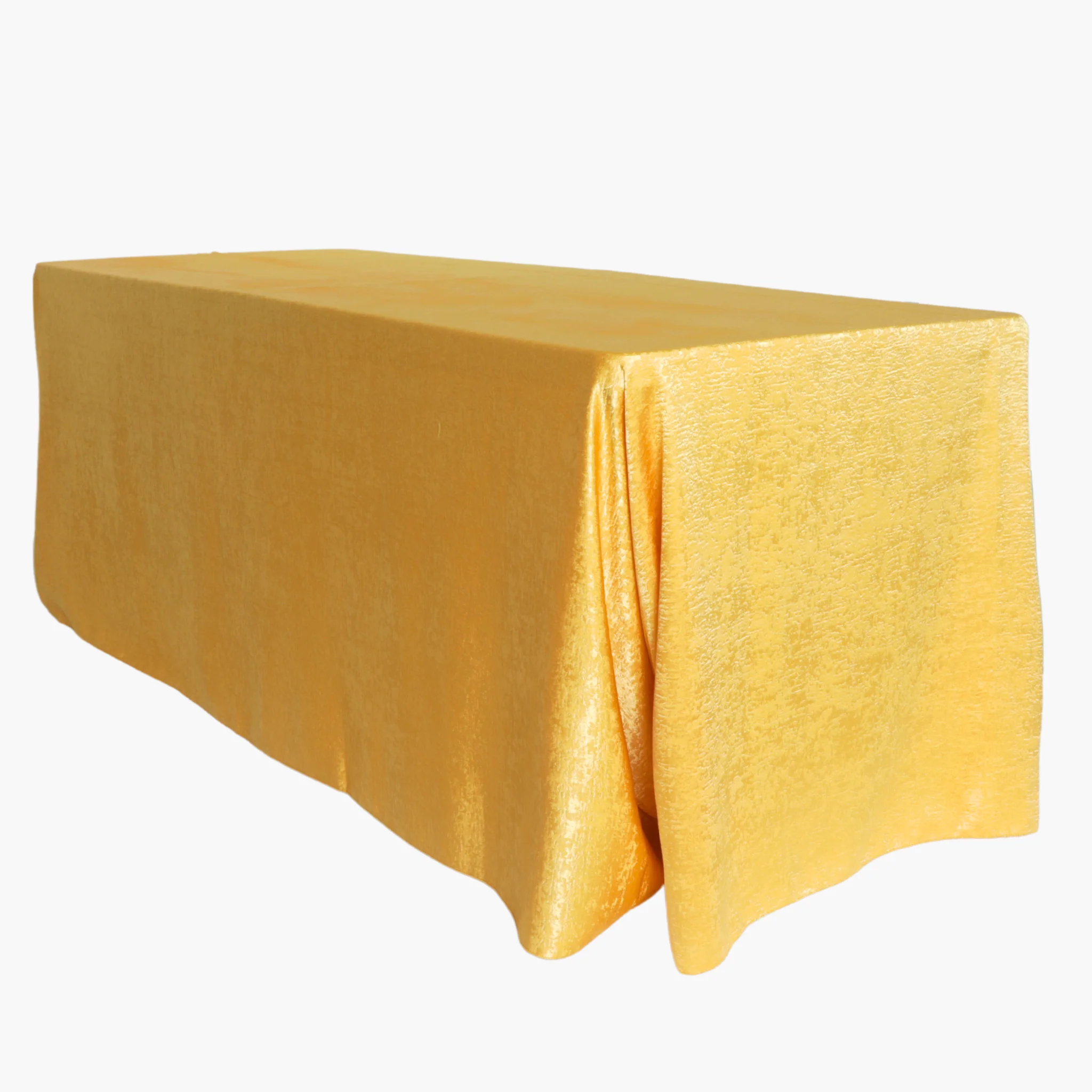 Crinkle Shimmer 90"x156" Rectangular Tablecloth - Gold - Image 4