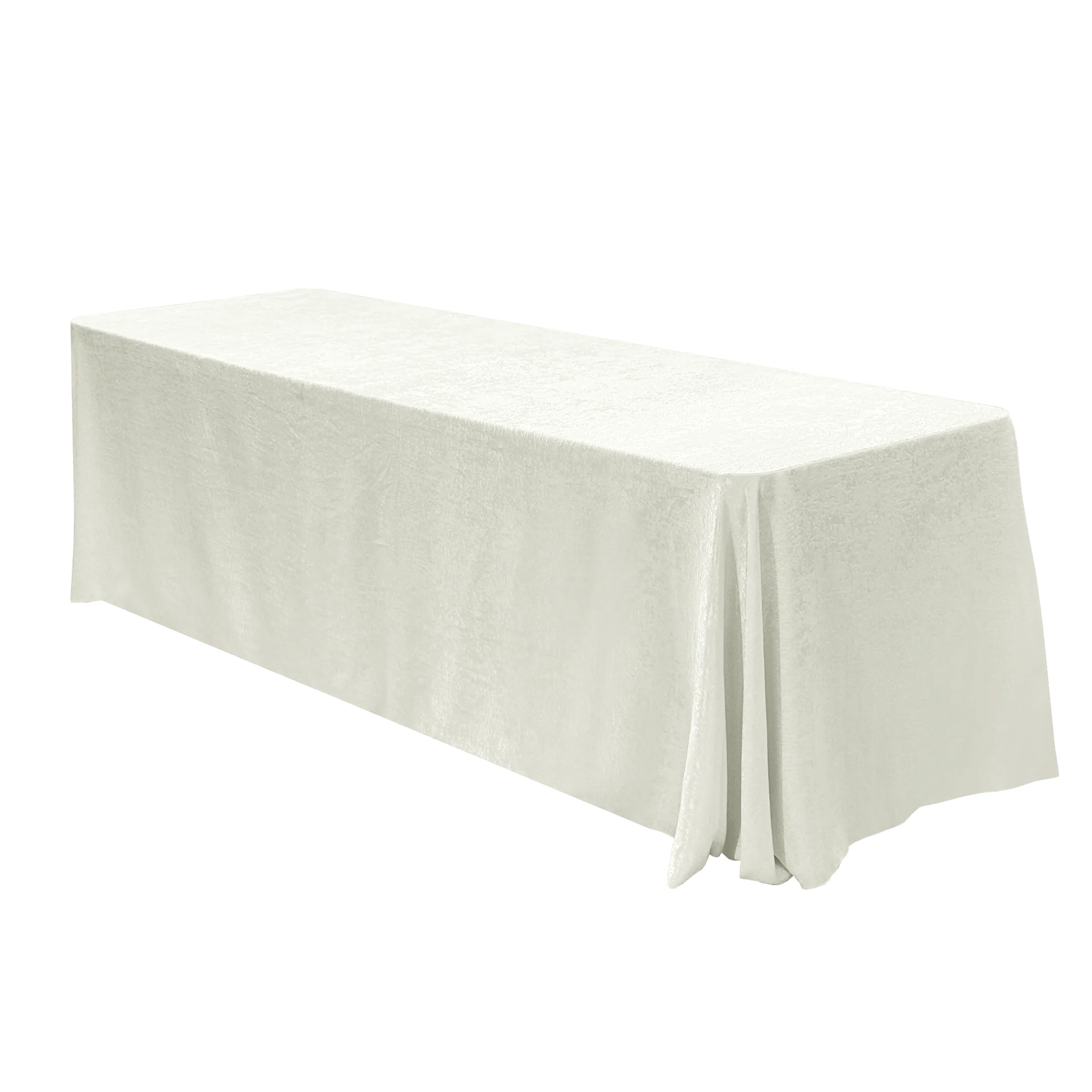 Crinkle Shimmer 90"x156" Rectangular Tablecloth - Ivory - Image 7