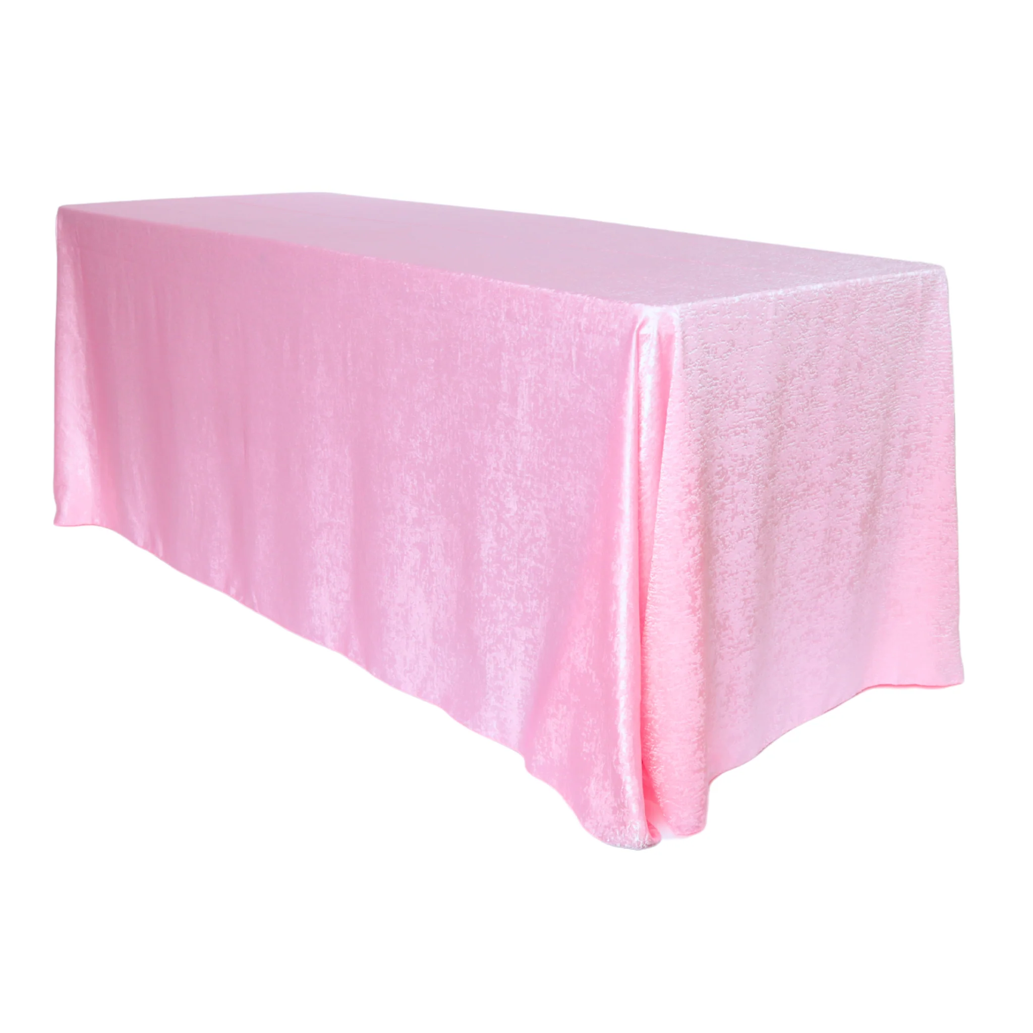 Crinkle Shimmer 90"x156" Rectangular Tablecloth - Pink - Image 3