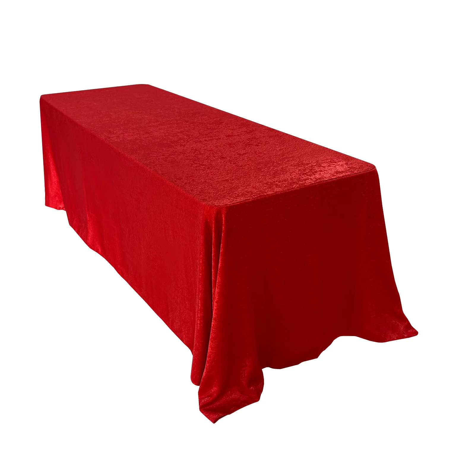 Crinkle Shimmer 90"x156" Rectangular Tablecloth - Red