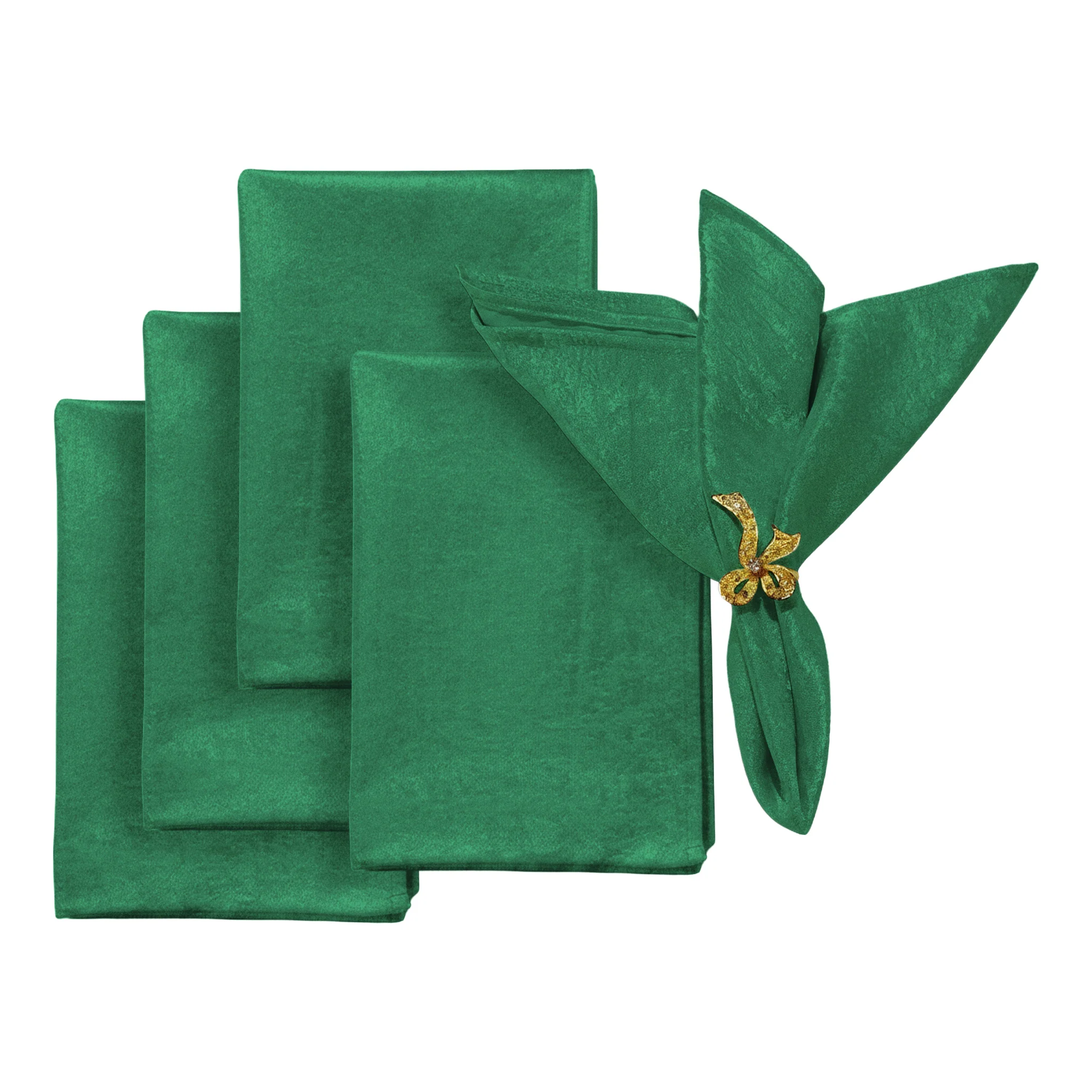 5 pcs/pk Crinkle Shimmer Napkin 20"x20" - Emerald Green