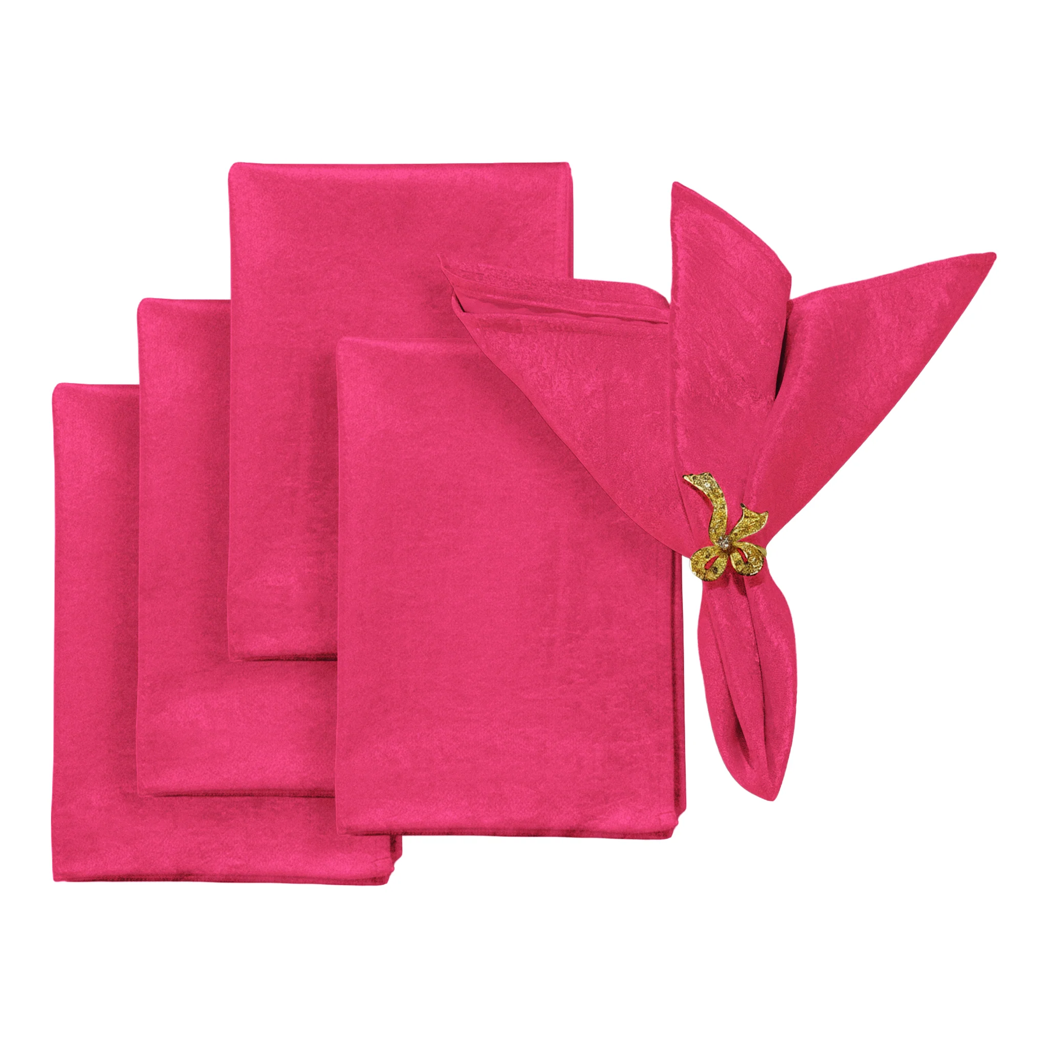5 pcs/pk Crinkle Shimmer Napkin 20"x20" - Fuchsia