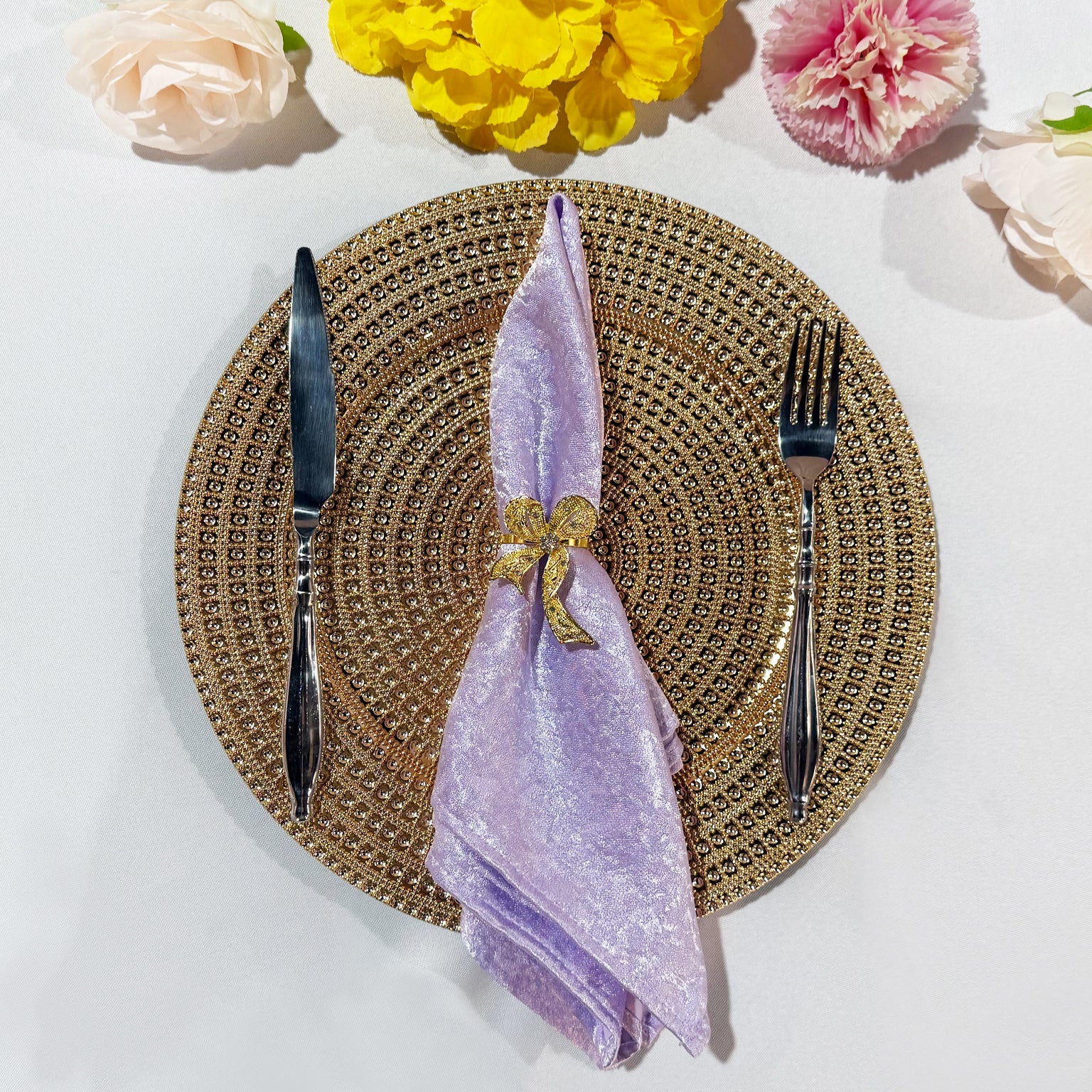 5 pcs/pk Crinkle Shimmer Napkin 20"x20" - Lavender - Image 4