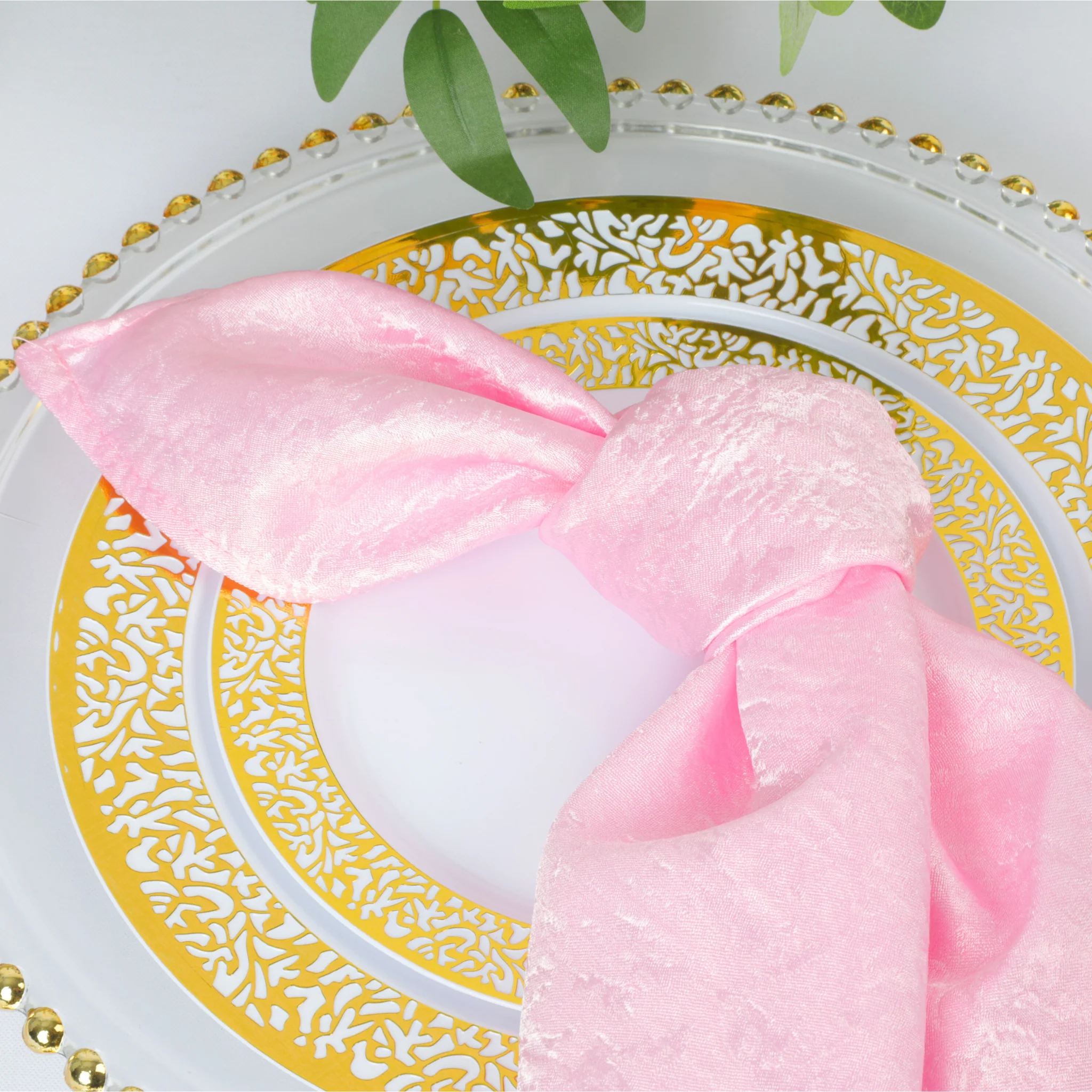 5 pcs/pk Crinkle Shimmer Napkin 20"x20" - Pink - Image 5